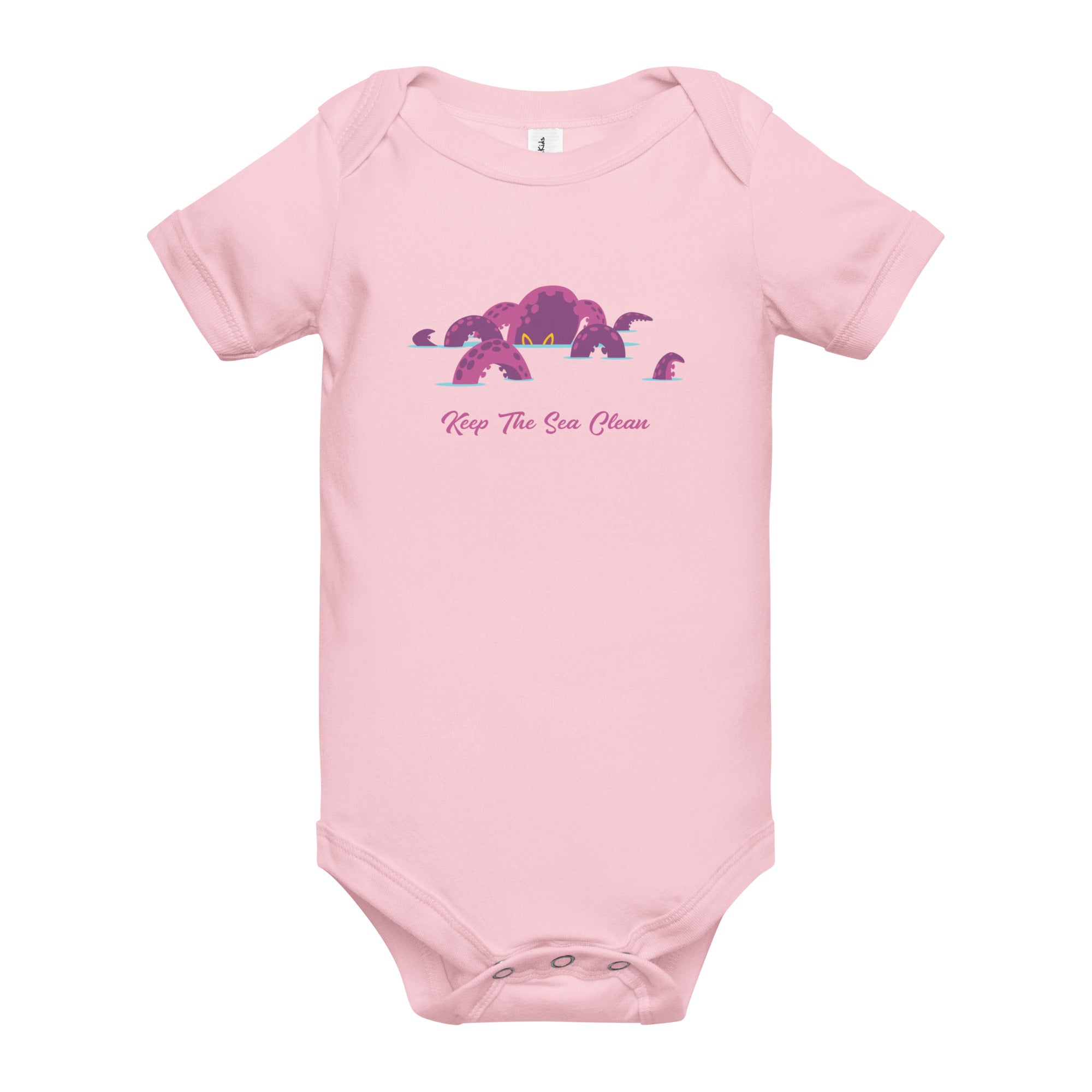 Body à manches courtes bébé Octopus Purple