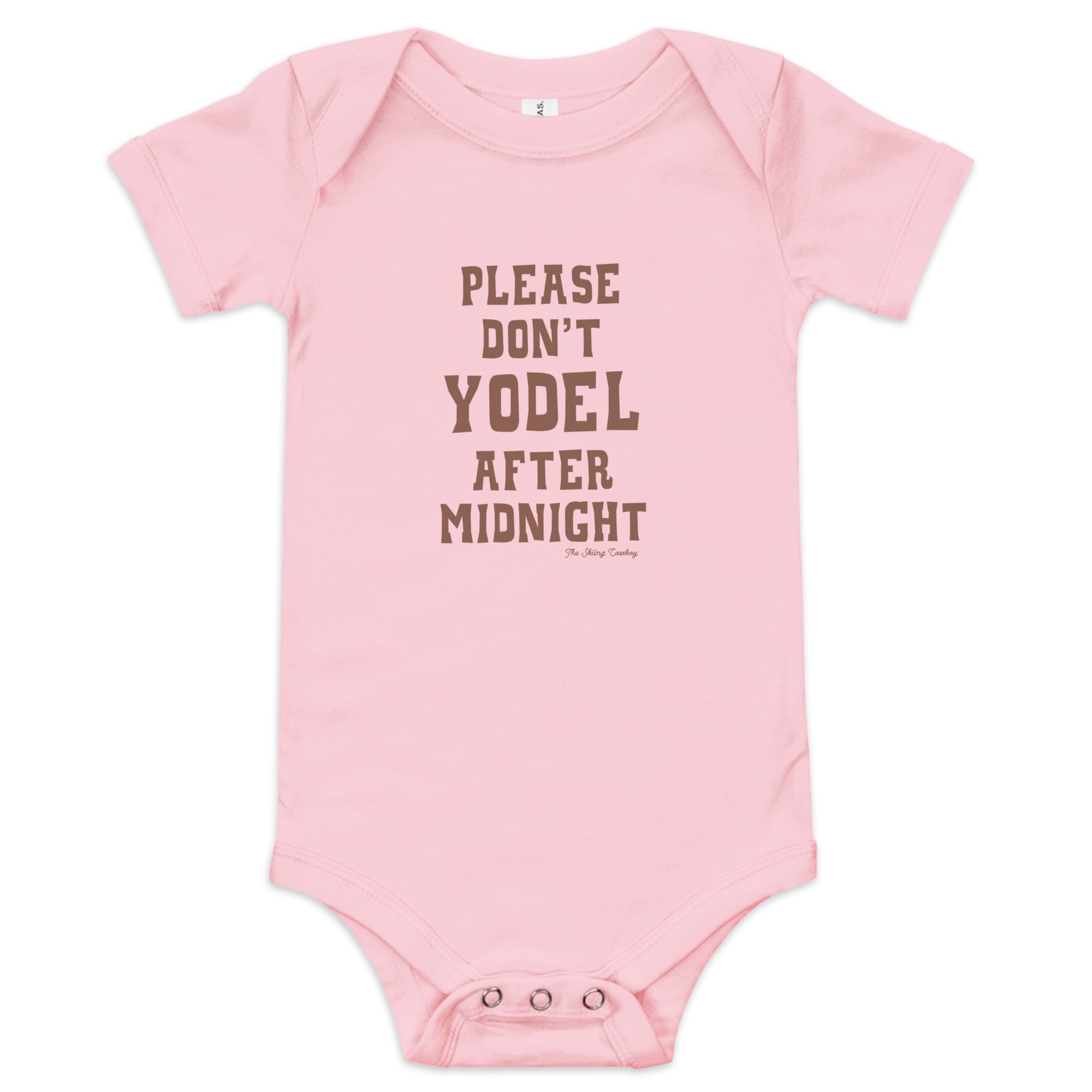 Body à manches courtes bébé Don't Yodel After Midnight texte foncé