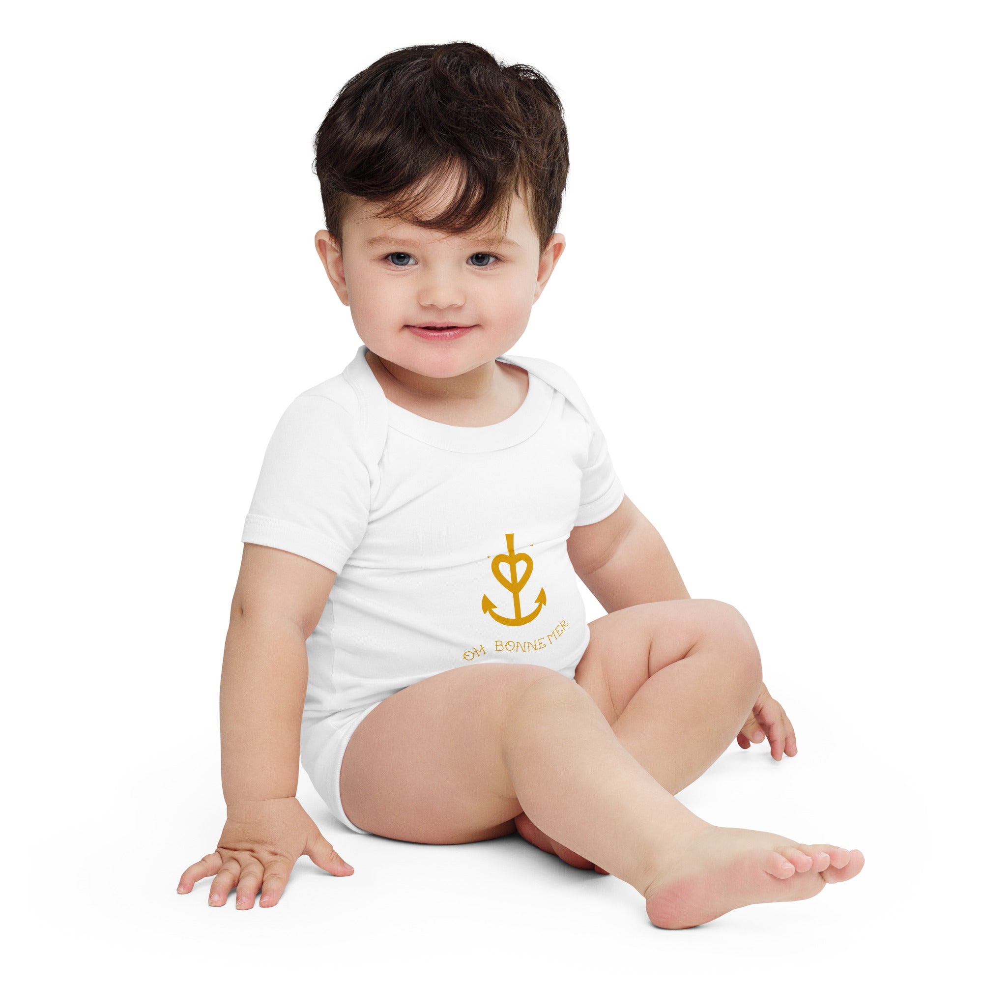 Baby short sleeve one piece Croix de Camargue Gold