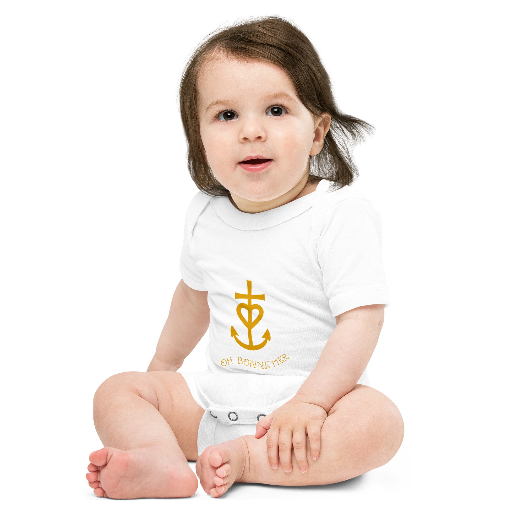 Baby short sleeve one piece Croix de Camargue Gold