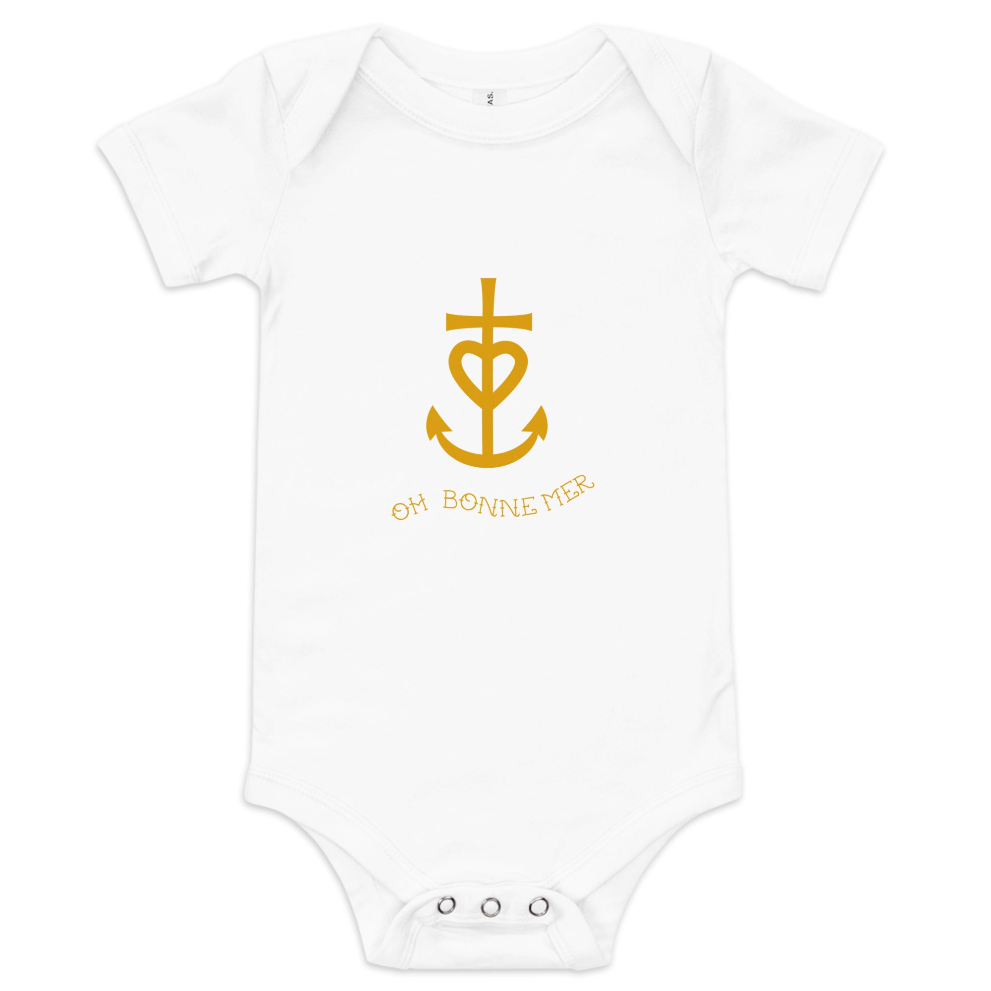 Baby short sleeve one piece Croix de Camargue Gold