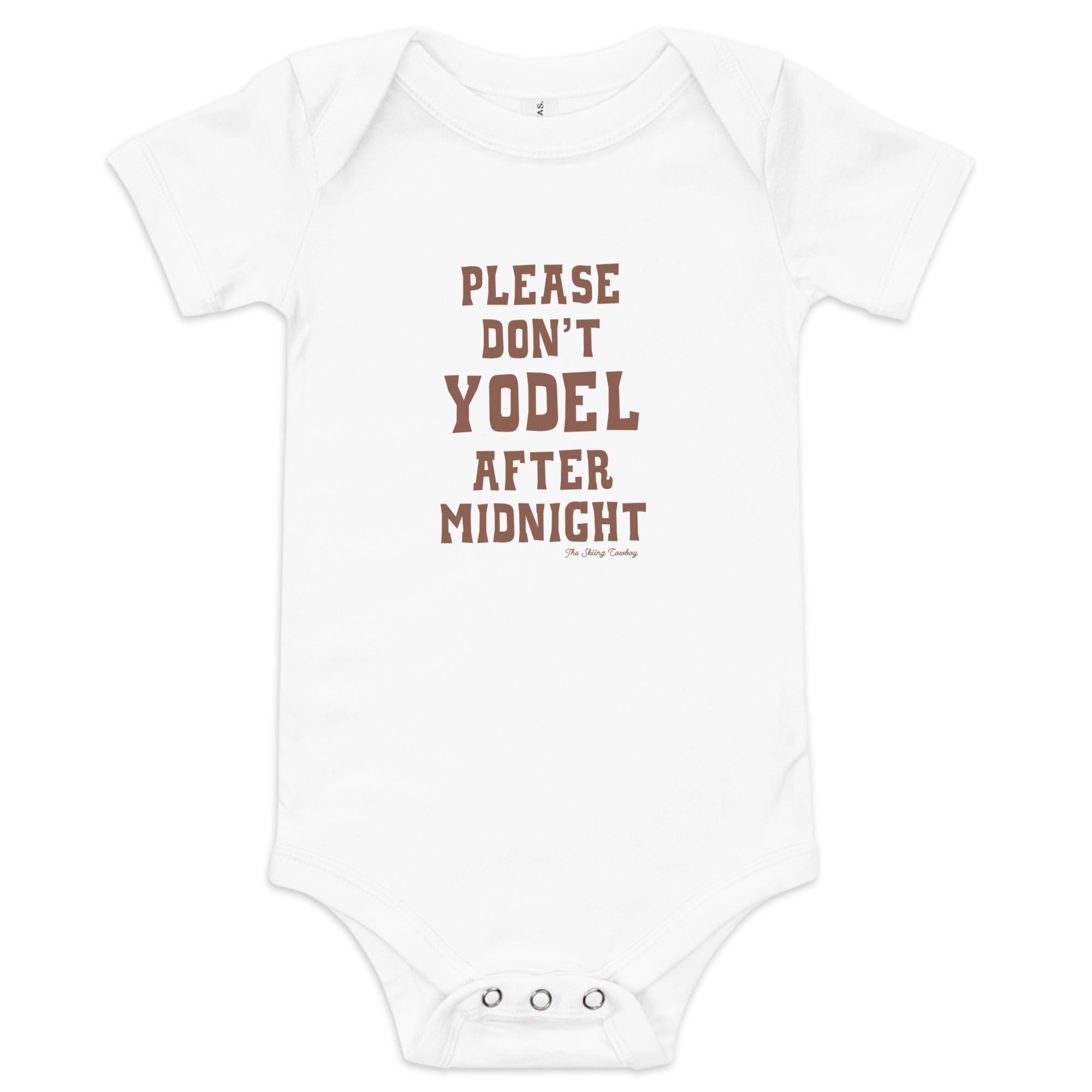 Body à manches courtes bébé Don't Yodel After Midnight texte foncé
