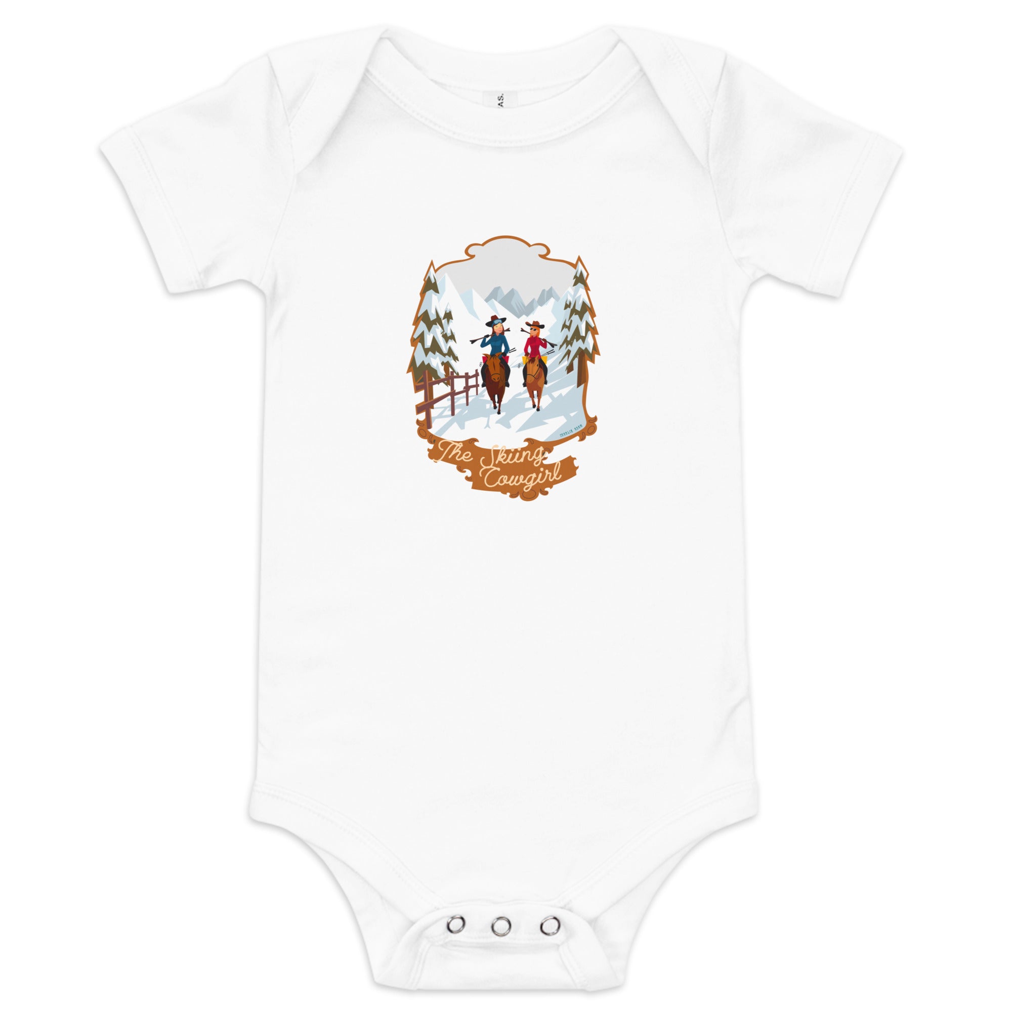 Body à manches courtes bébé The Skiing Cowgirl