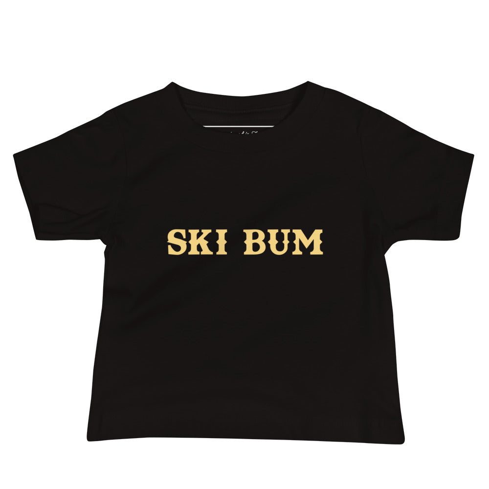 T-shirt pour bébé Ski Bum sur fond noir