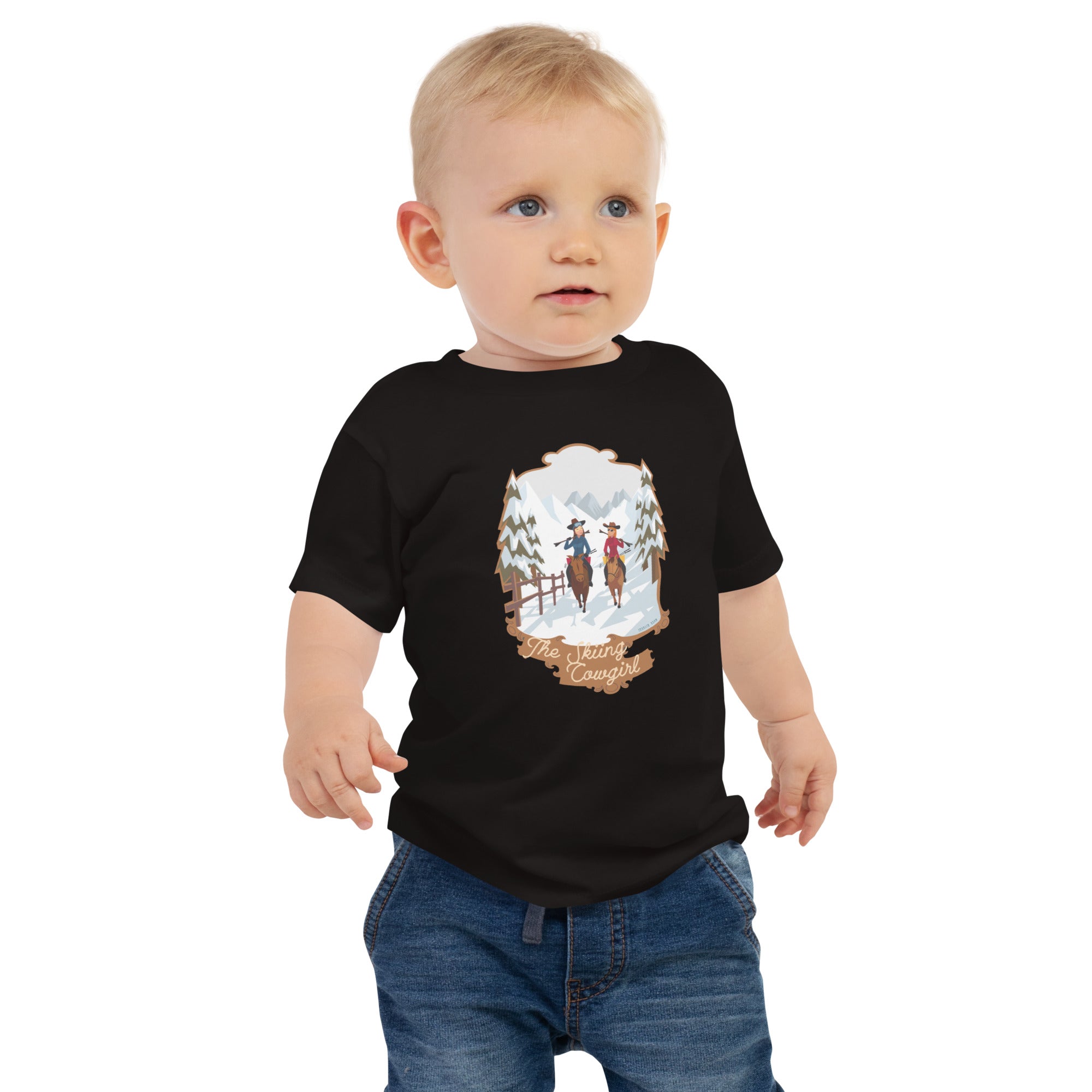 T-shirt pour bébé The Skiing Cowgirl