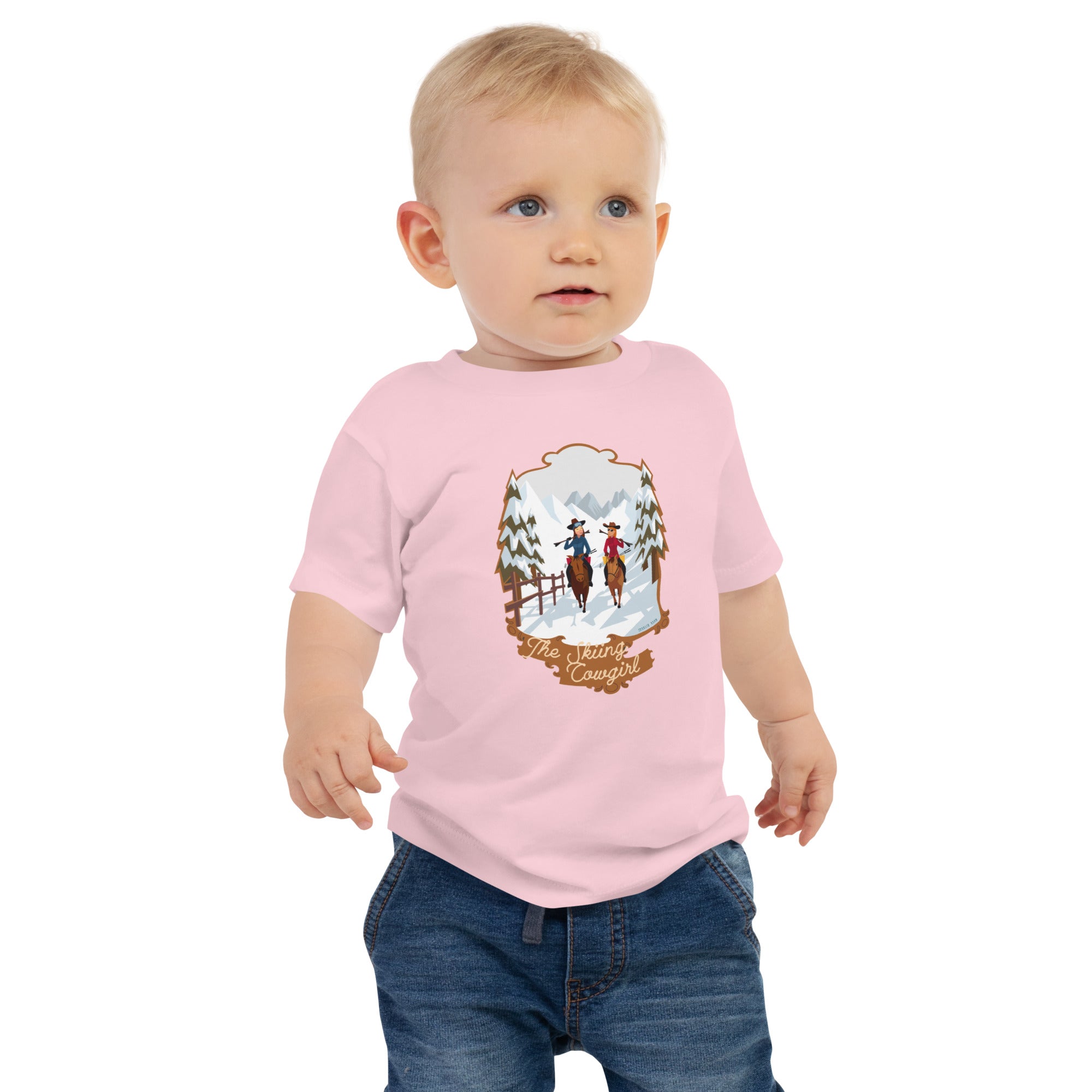 T-shirt pour bébé The Skiing Cowgirl