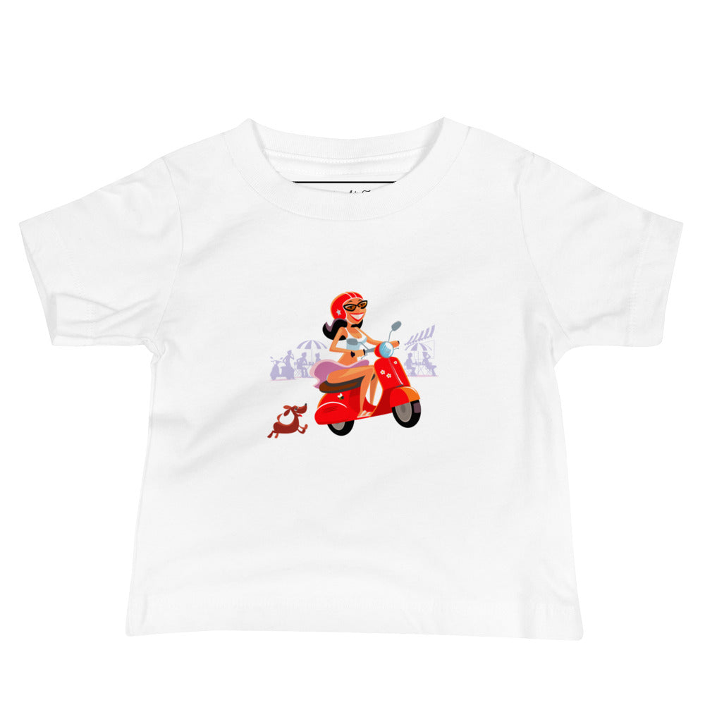 T-shirt pour bébé Vespa Girl in St Tropez