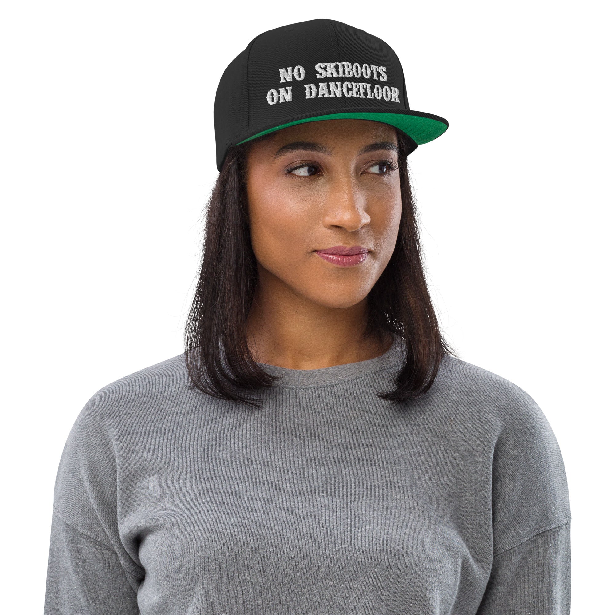 Snapback Wool Blend Cap No Skiboots on Dancefloor White