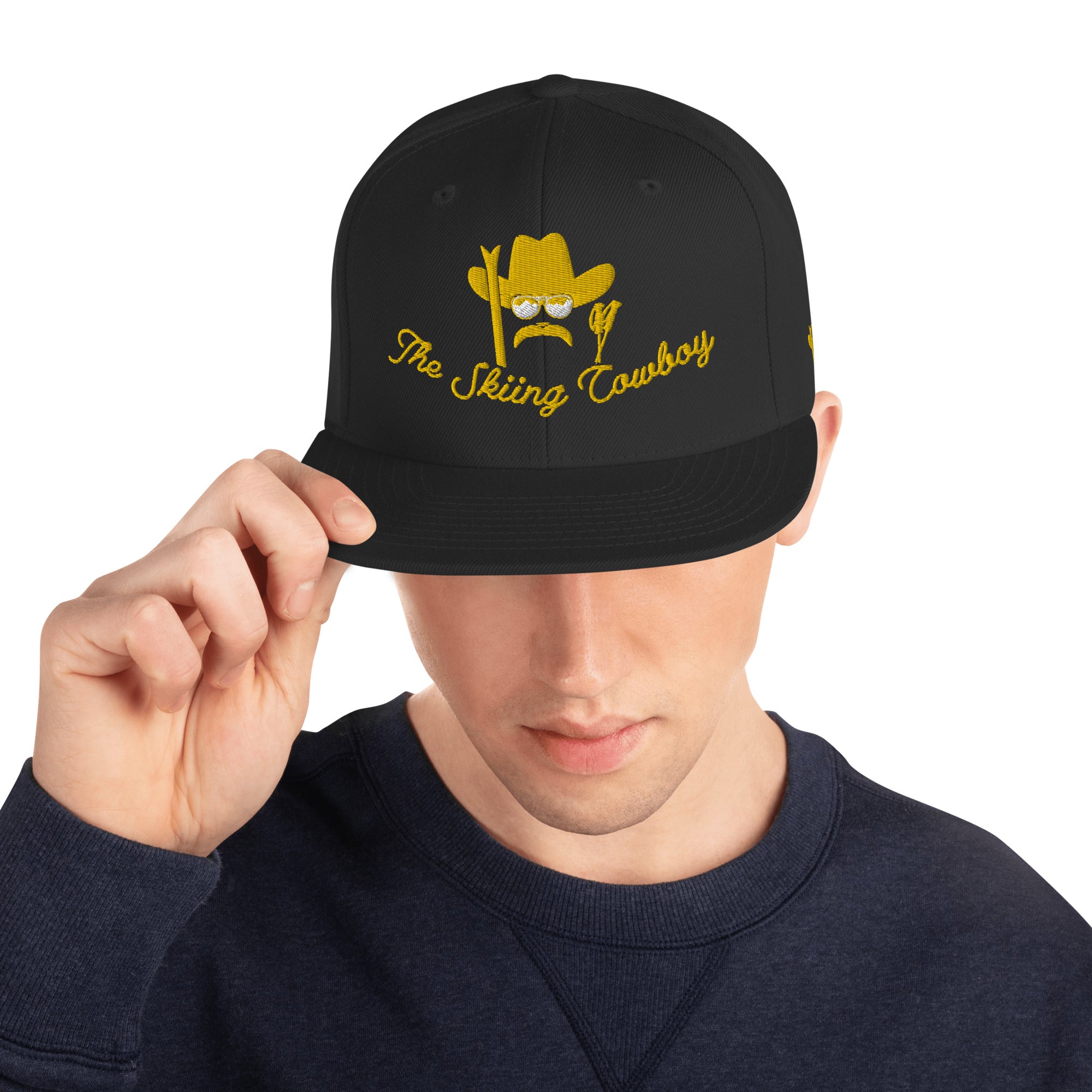 Casquette Snapback Wool Blend The Skiing Cowboy doré brodé sur 3 côtés