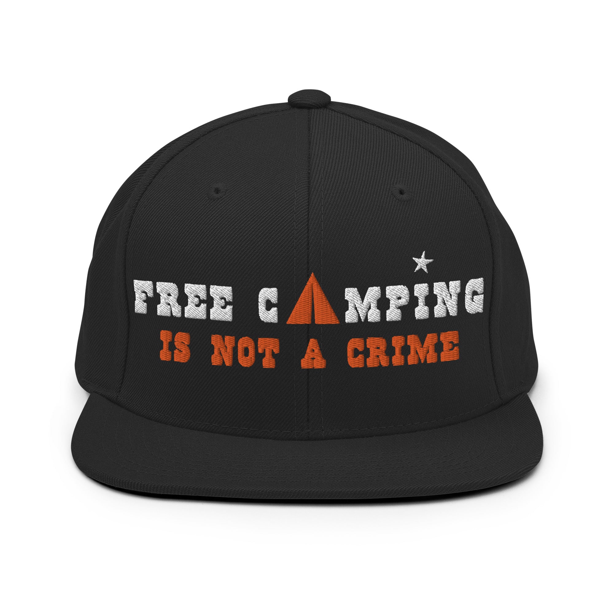 Casquette Snapback Wool Blend Free camping is not a crime white/orange