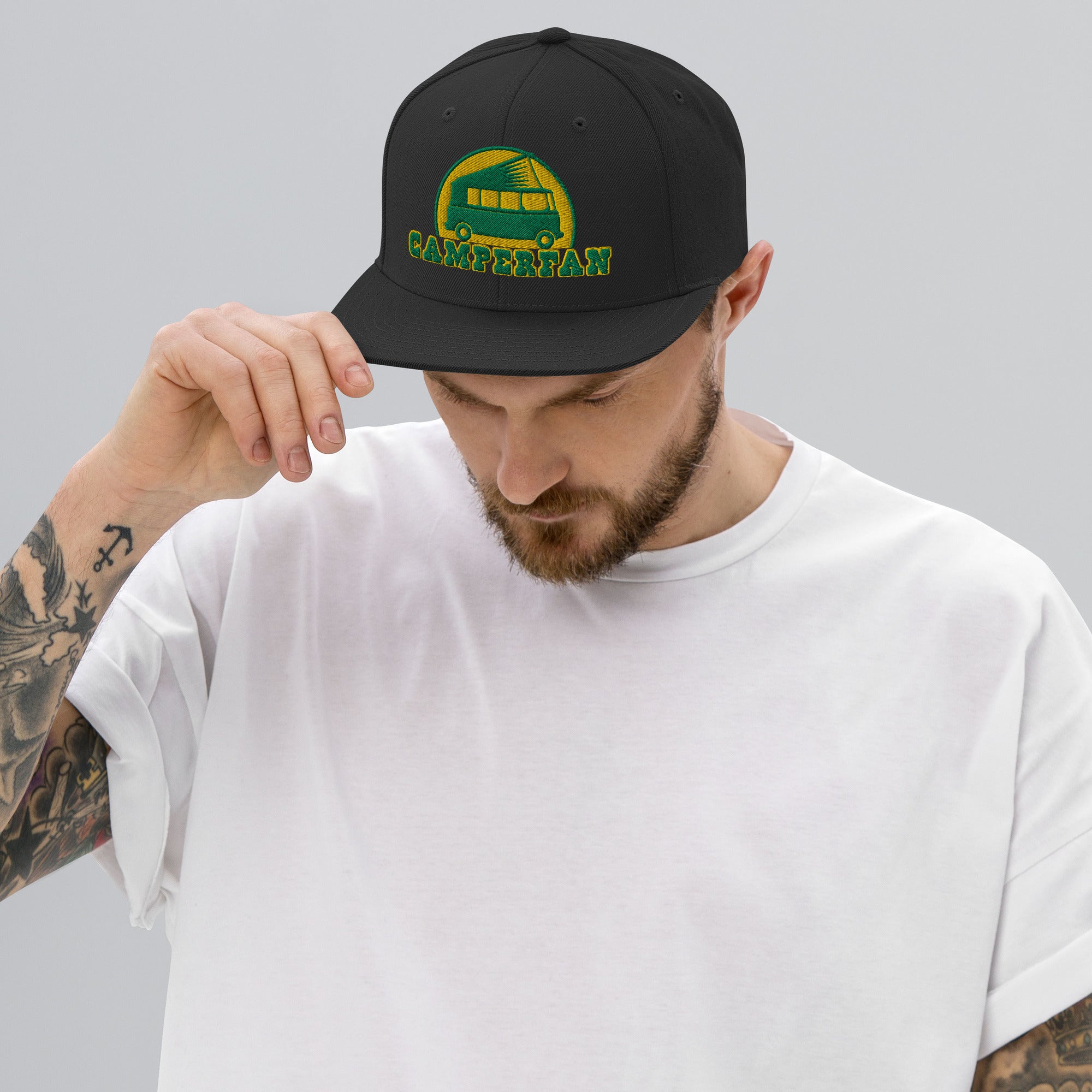 Casquette Snapback Wool Blend Camperfan green/yellow