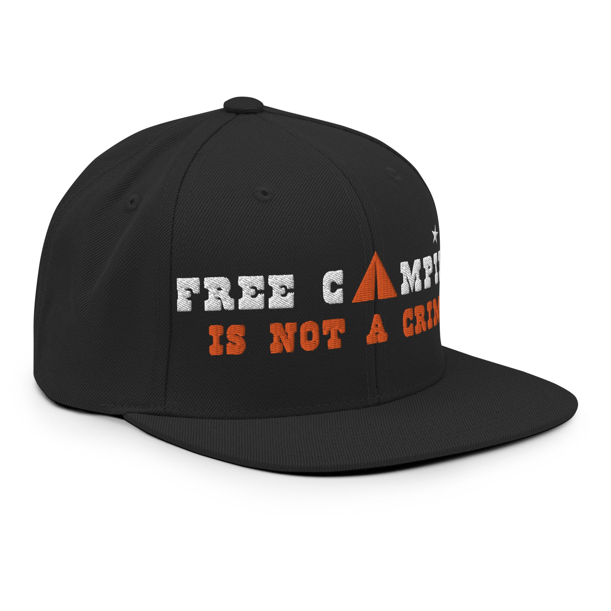 Casquette Snapback Wool Blend Free camping is not a crime white/orange