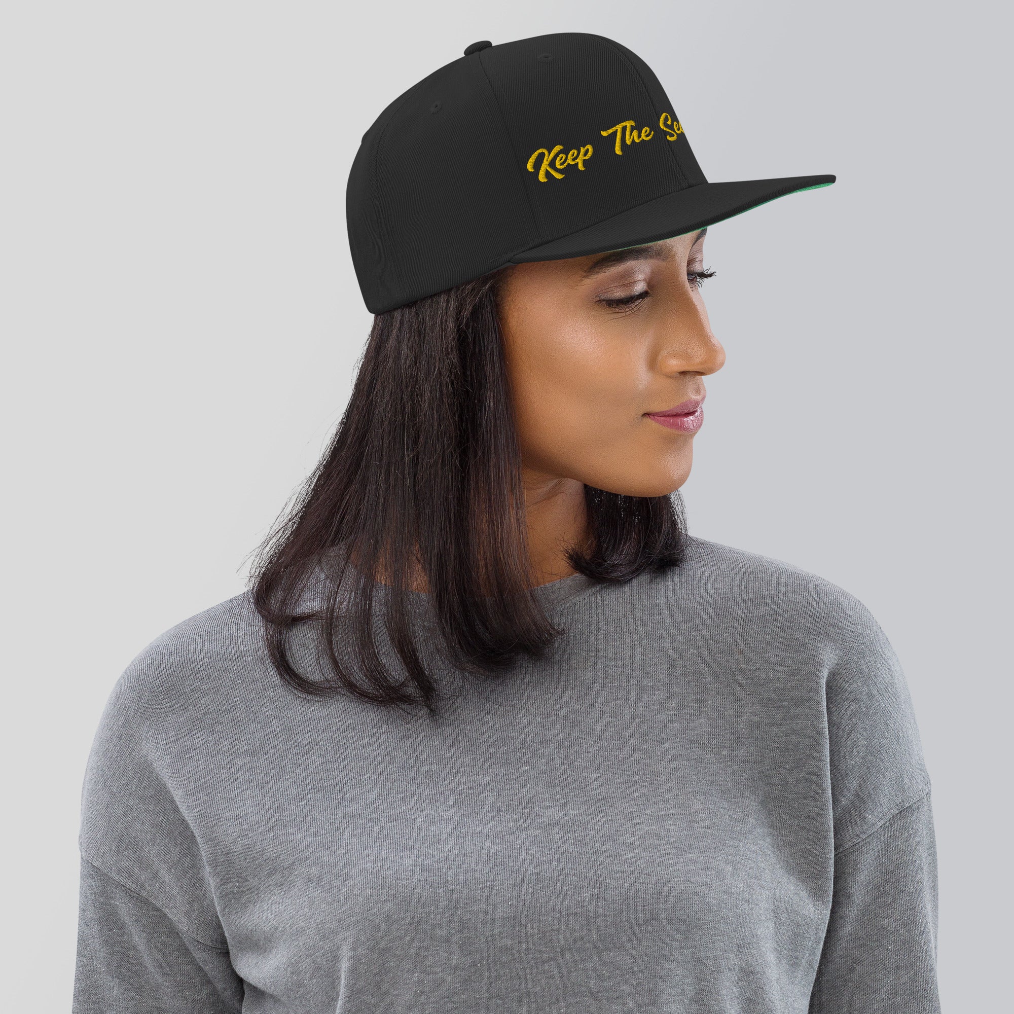 Casquette Snapback Wool Blend Keep The Sea Clean Gold