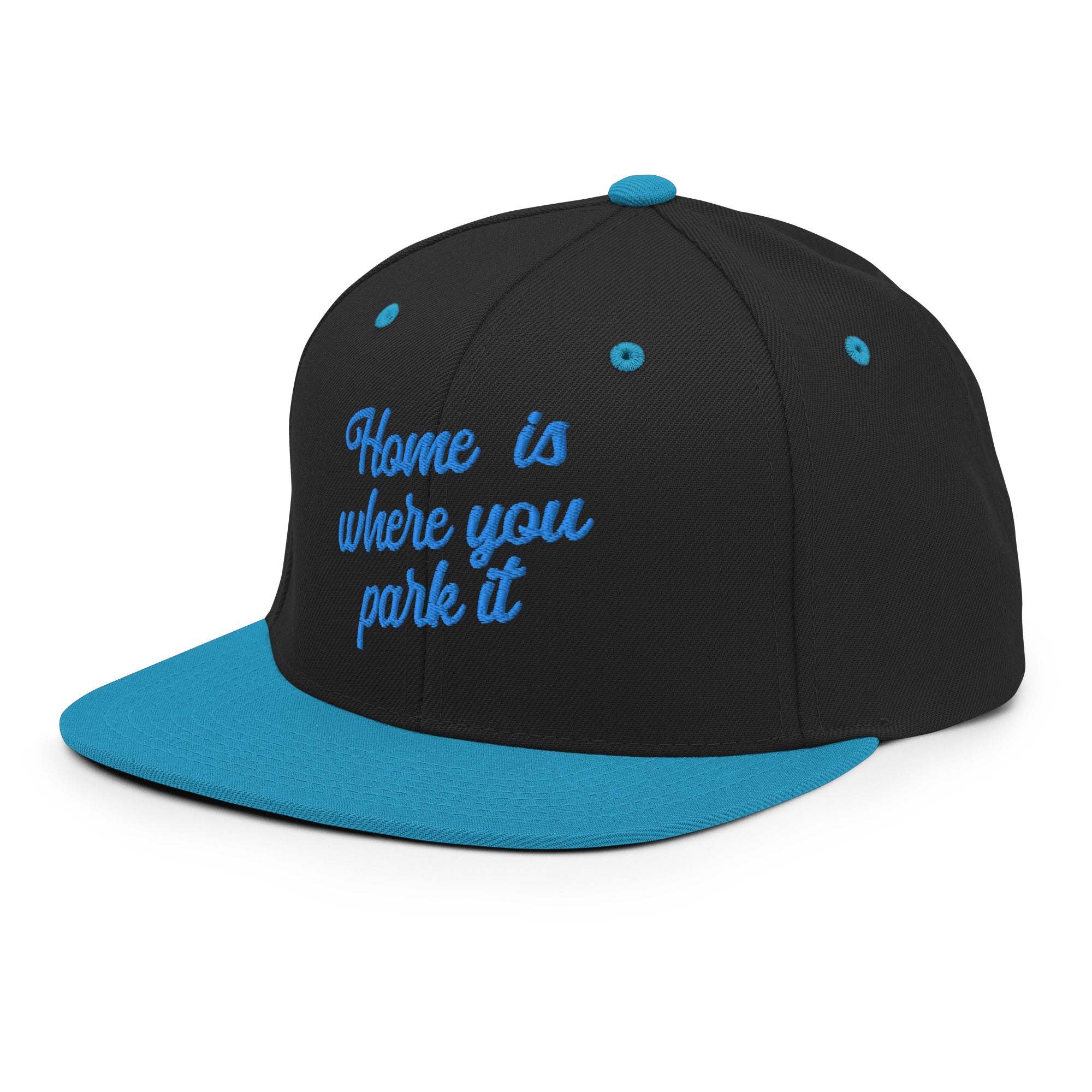 Casquette Snapback Wool Blend bicolore Home is where you park it Aqua