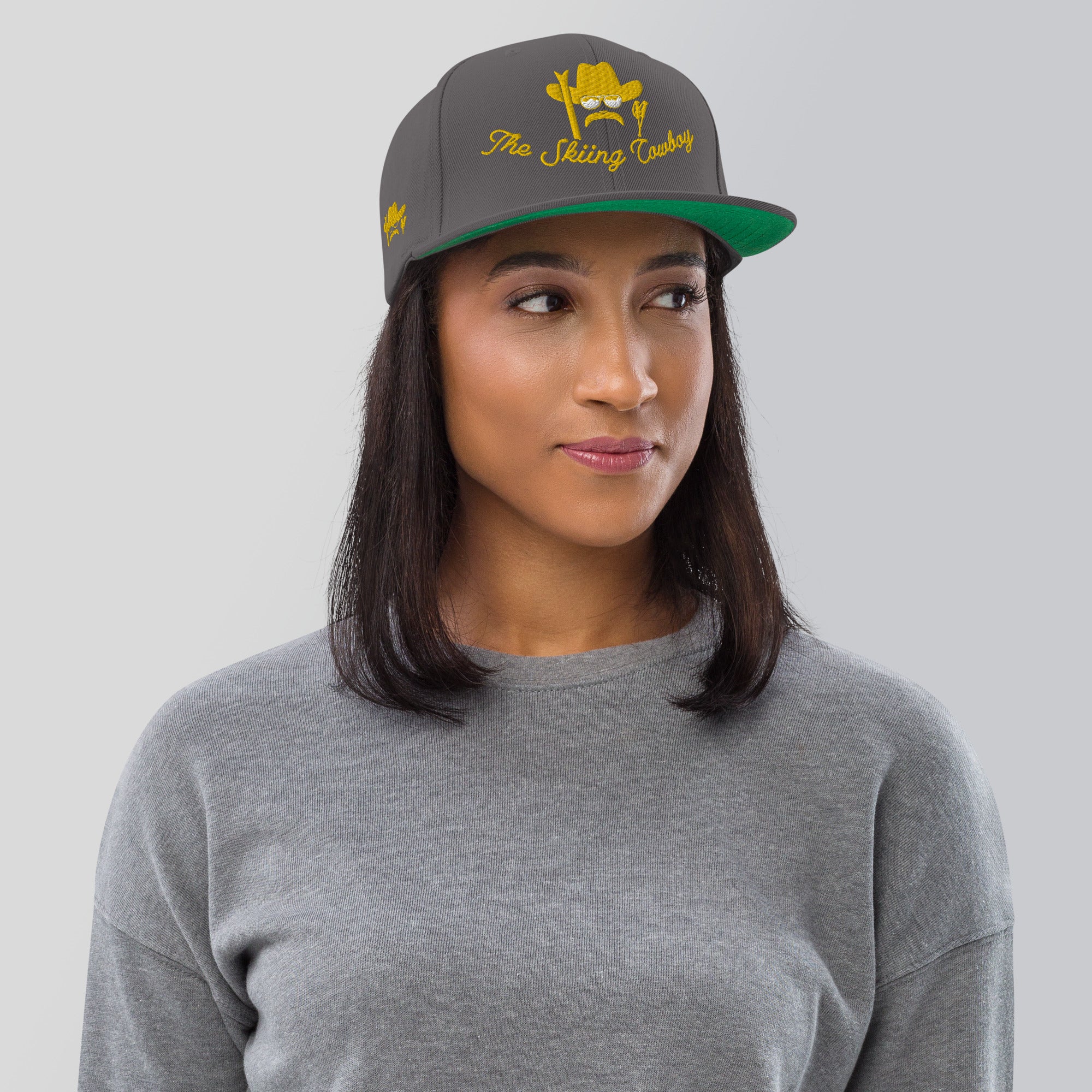 Casquette Snapback Wool Blend The Skiing Cowboy doré brodé sur 3 côtés