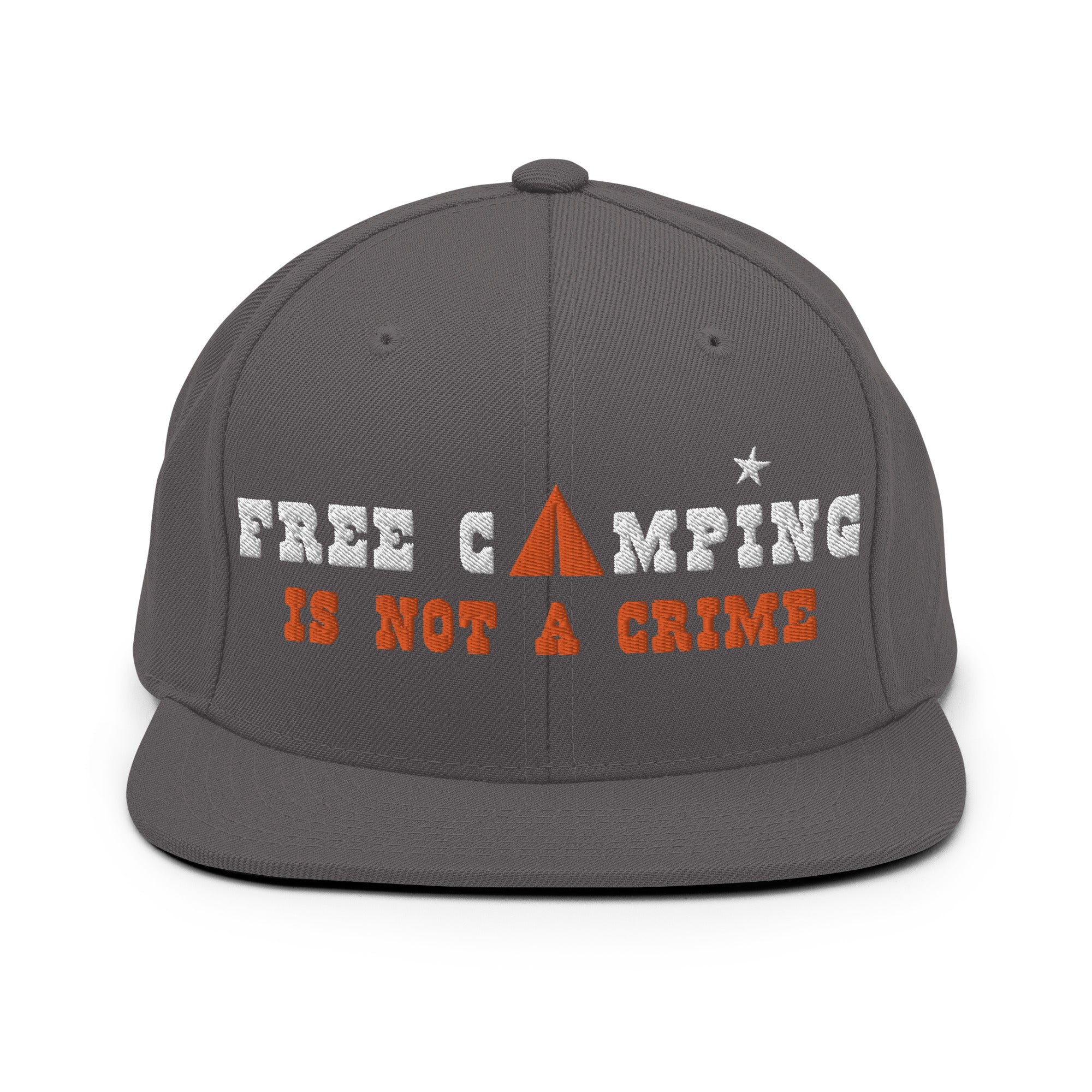 Casquette Snapback Wool Blend Free camping is not a crime white/orange