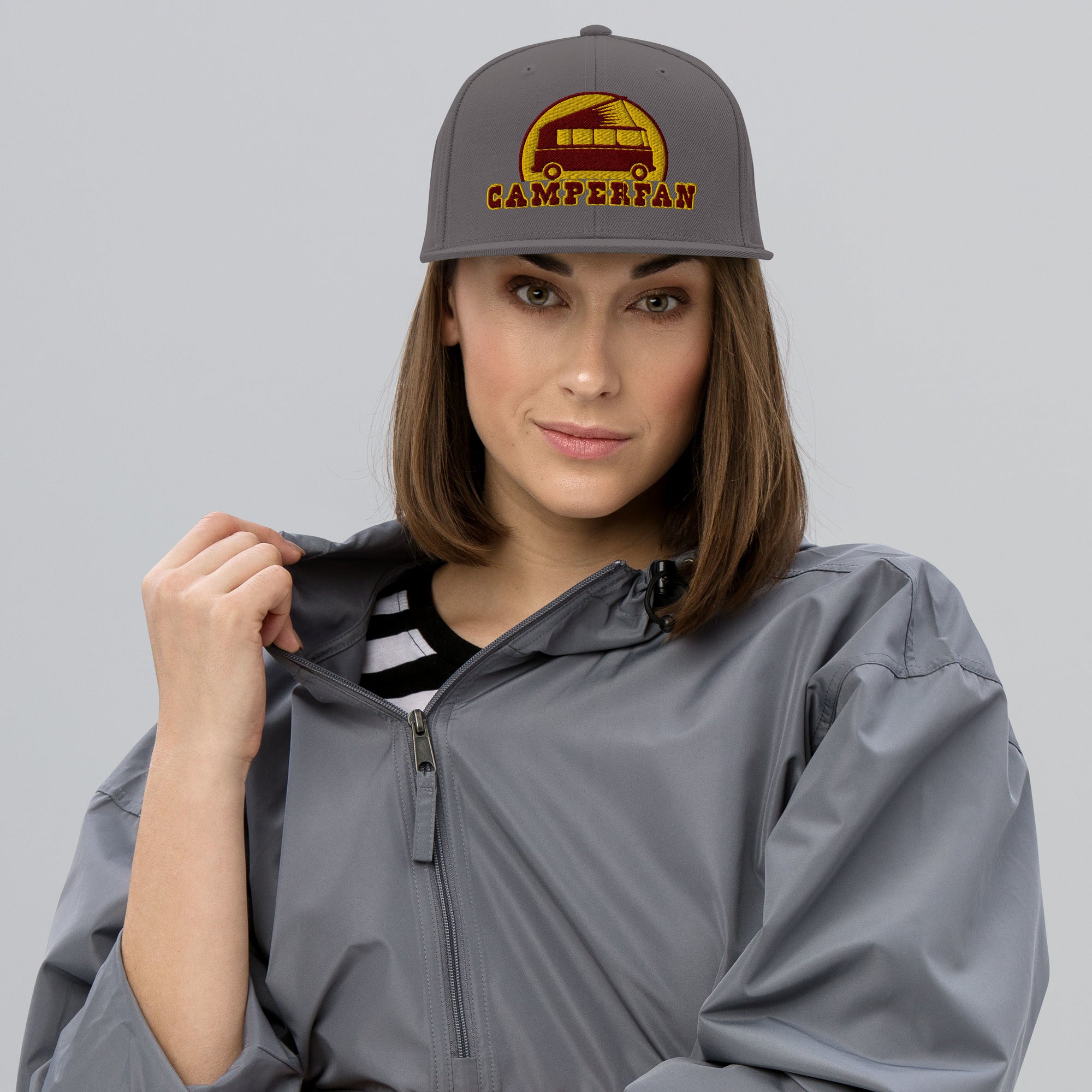 Casquette Snapback Wool Blend Camperfan marroon/yellow