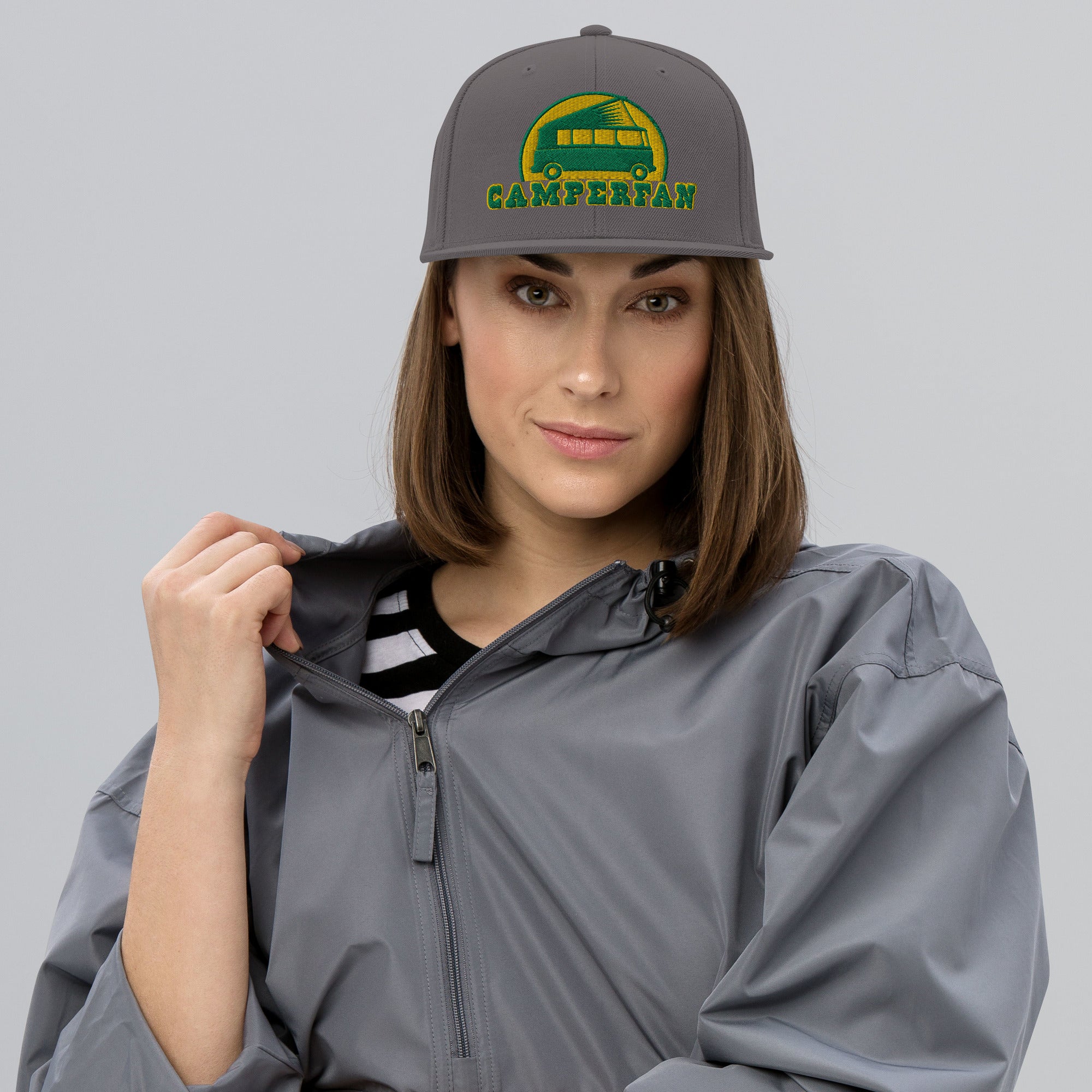 Casquette Snapback Wool Blend Camperfan green/yellow