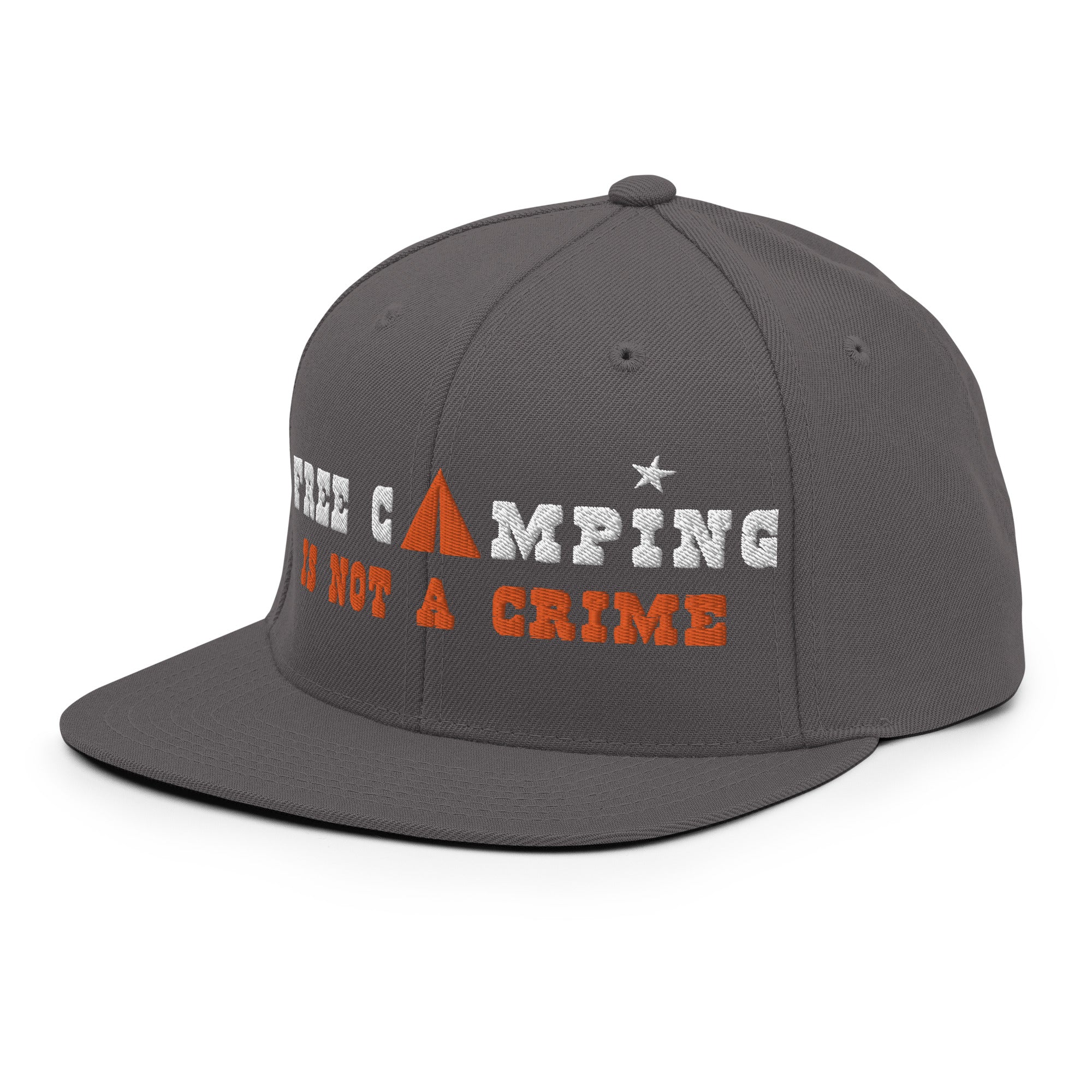 Casquette Snapback Wool Blend Free camping is not a crime white/orange