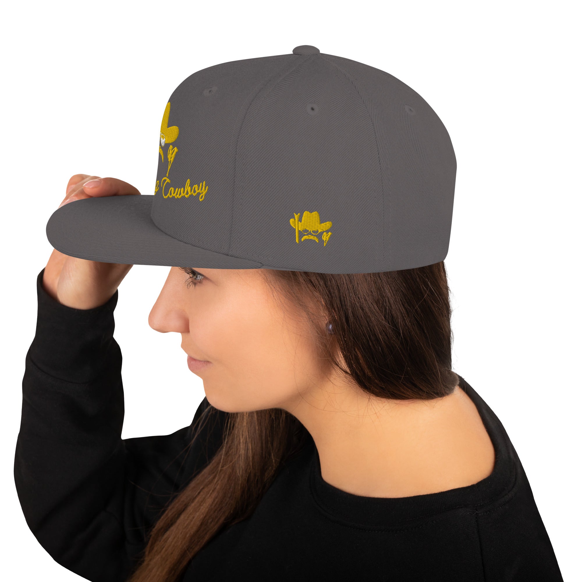 Casquette Snapback Wool Blend The Skiing Cowboy doré brodé sur 3 côtés