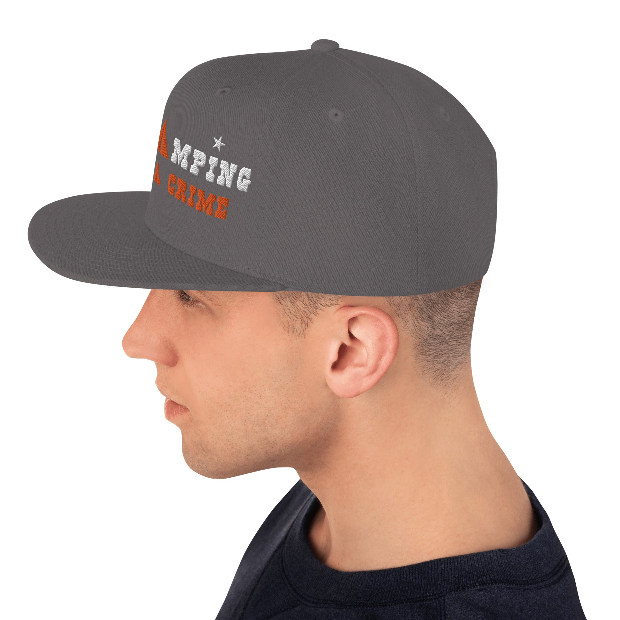 Casquette Snapback Wool Blend Free camping is not a crime white/orange