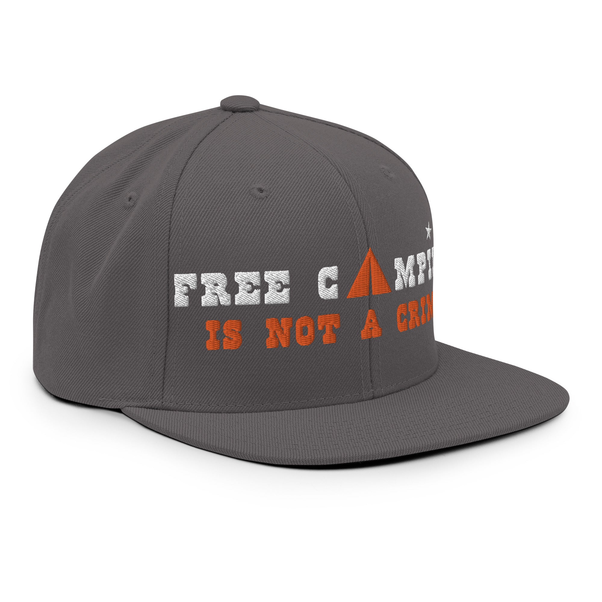 Casquette Snapback Wool Blend Free camping is not a crime white/orange