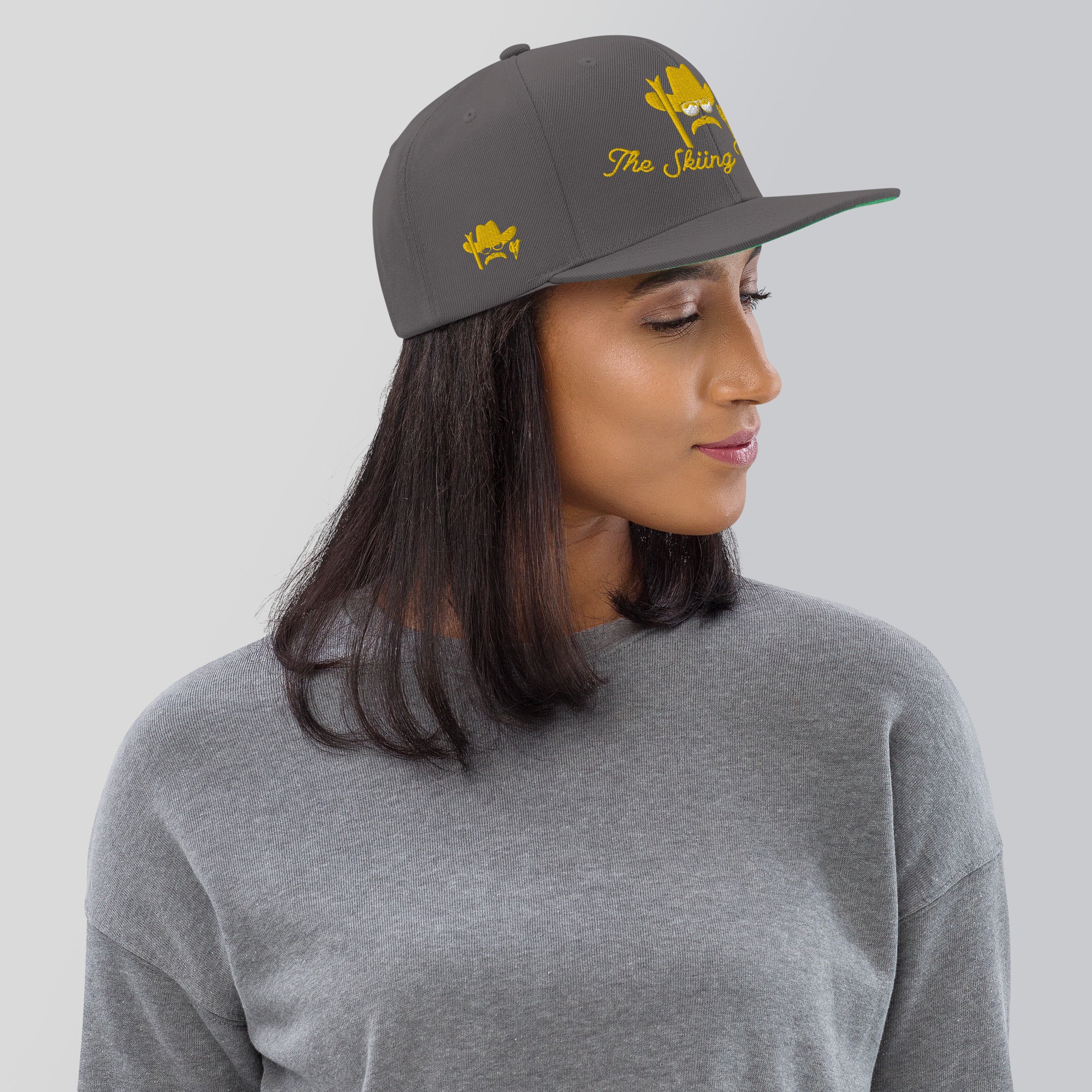 Casquette Snapback Wool Blend The Skiing Cowboy doré brodé sur 3 côtés