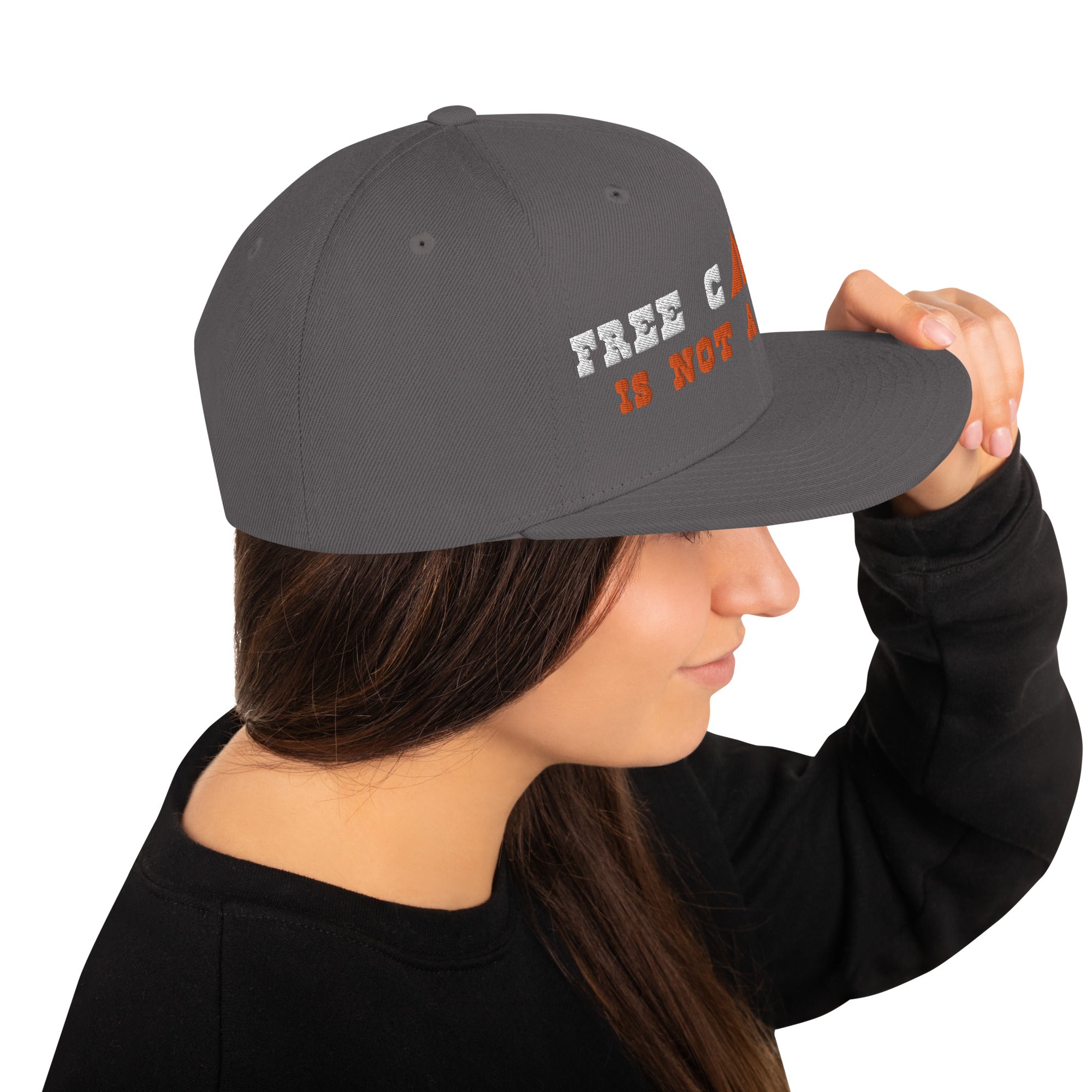 Casquette Snapback Wool Blend Free camping is not a crime white/orange
