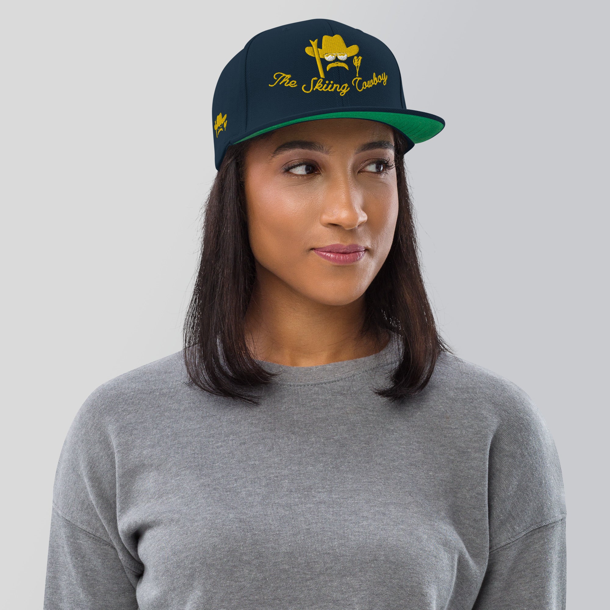 Casquette Snapback Wool Blend The Skiing Cowboy doré brodé sur 3 côtés