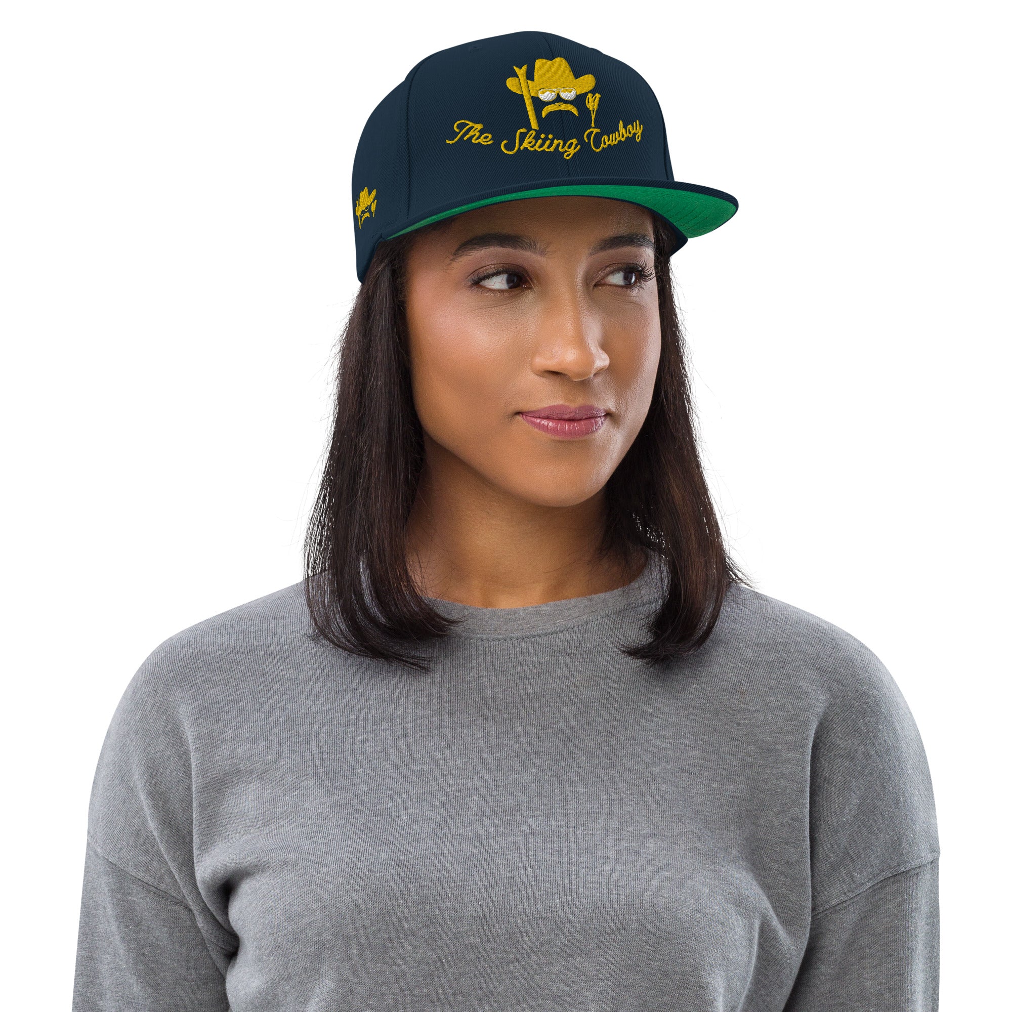 Casquette Snapback Wool Blend The Skiing Cowboy doré brodé sur 3 côtés
