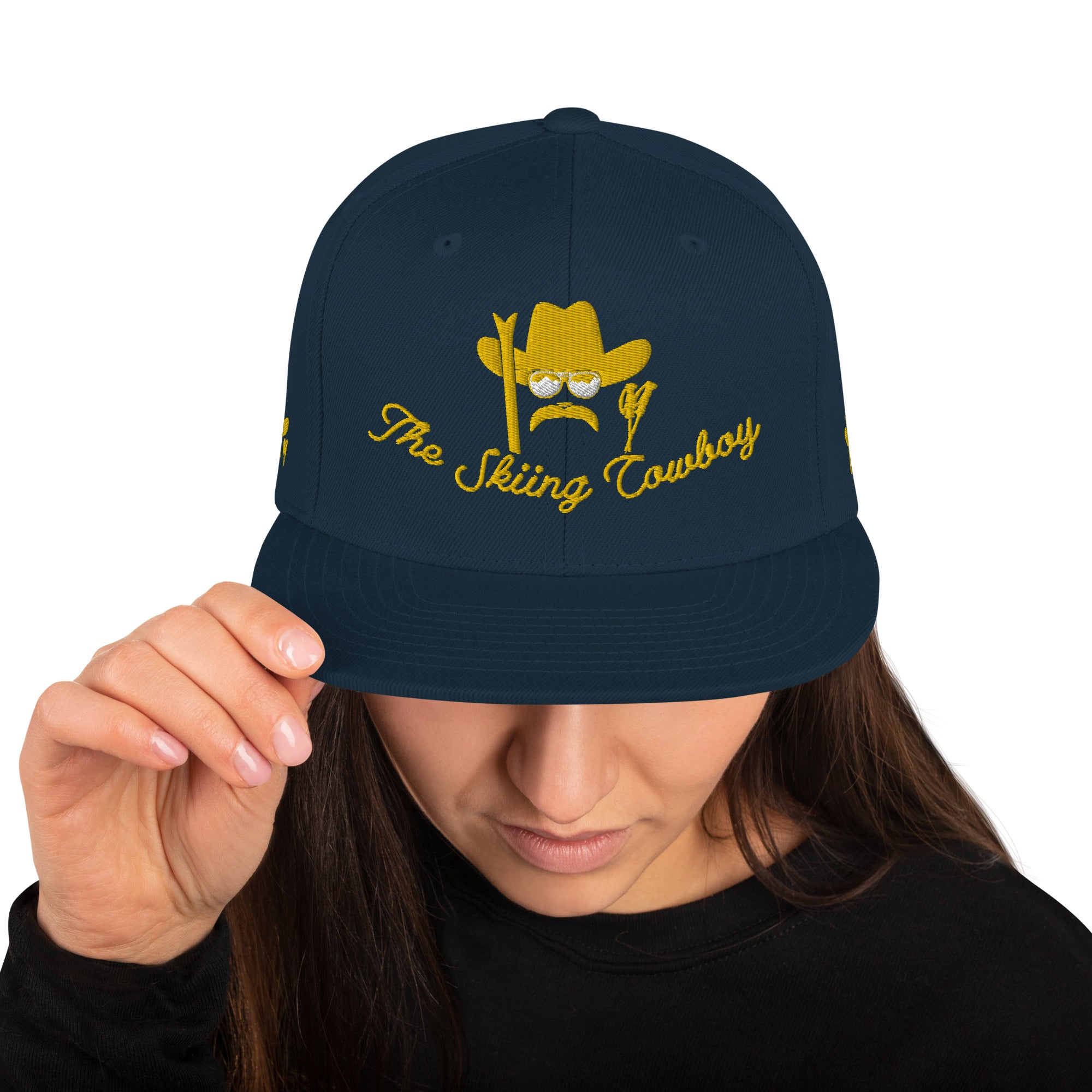 Casquette Snapback Wool Blend The Skiing Cowboy doré brodé sur 3 côtés
