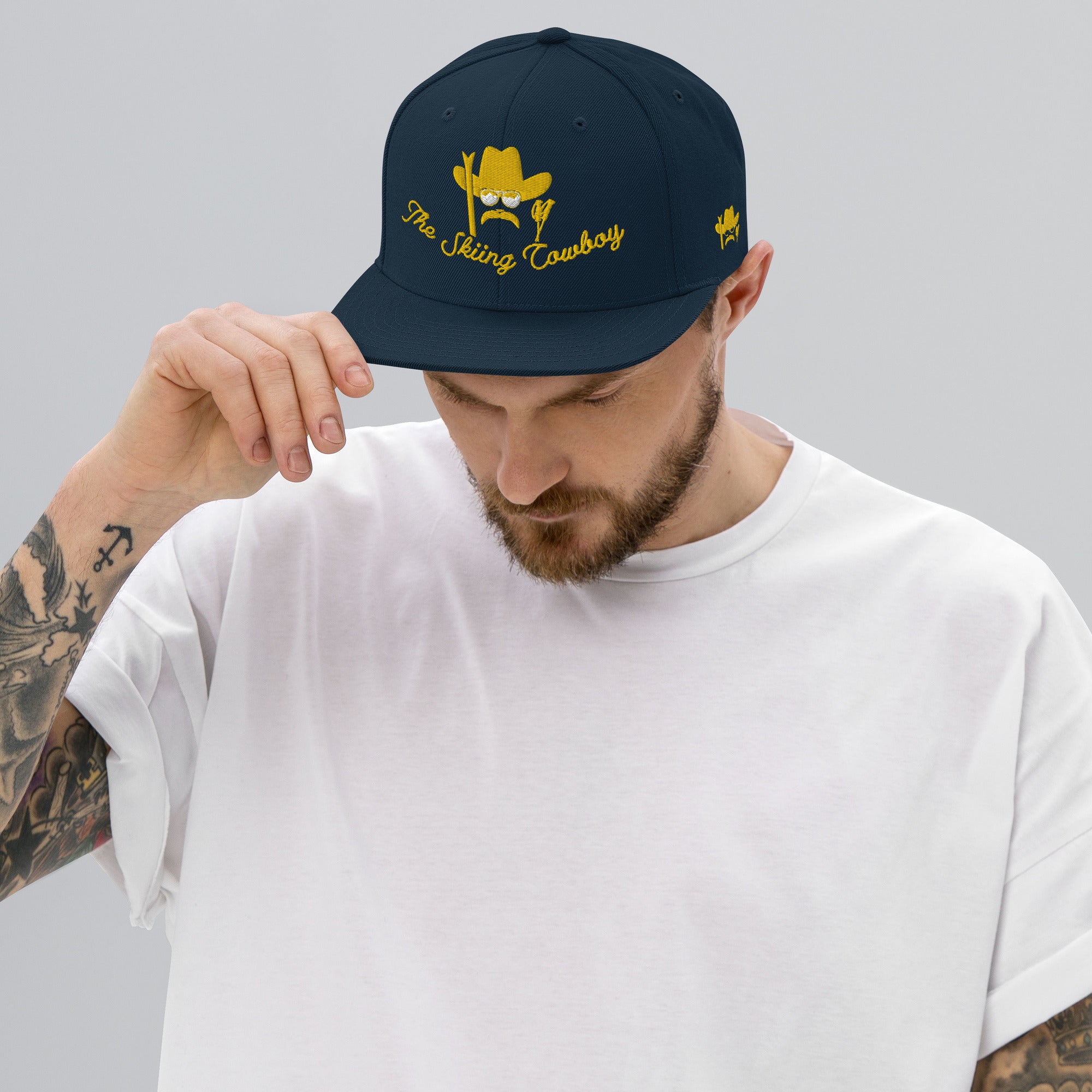 Casquette Snapback Wool Blend The Skiing Cowboy doré brodé sur 3 côtés