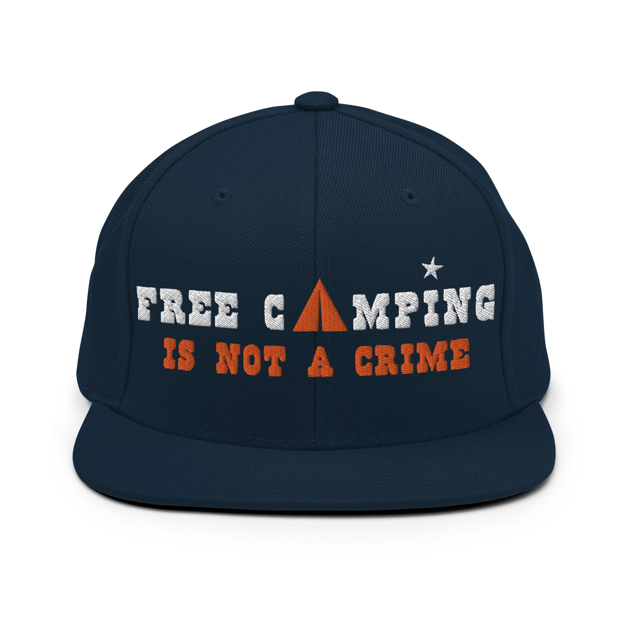 Casquette Snapback Wool Blend Free camping is not a crime white/orange