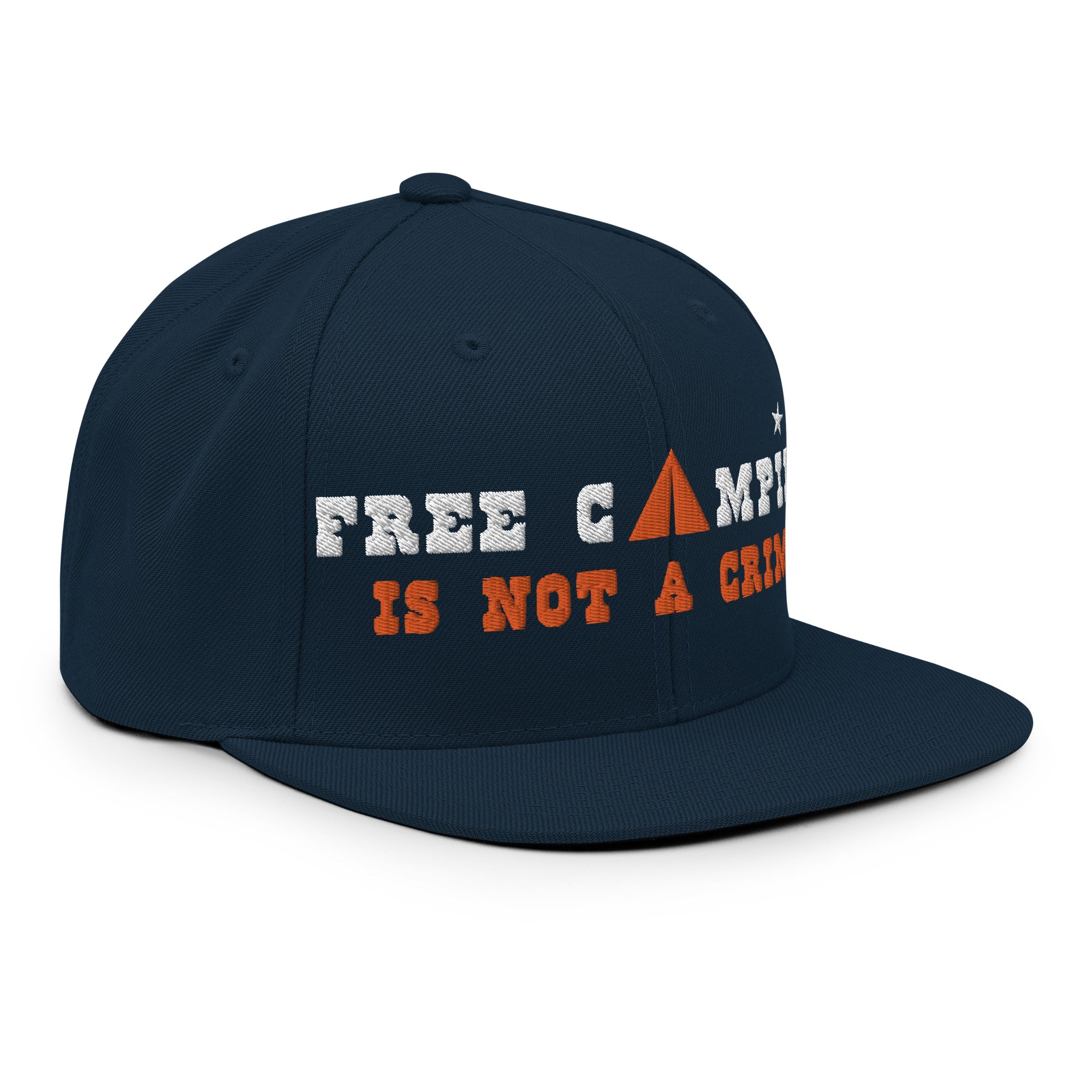 Casquette Snapback Wool Blend Free camping is not a crime white/orange