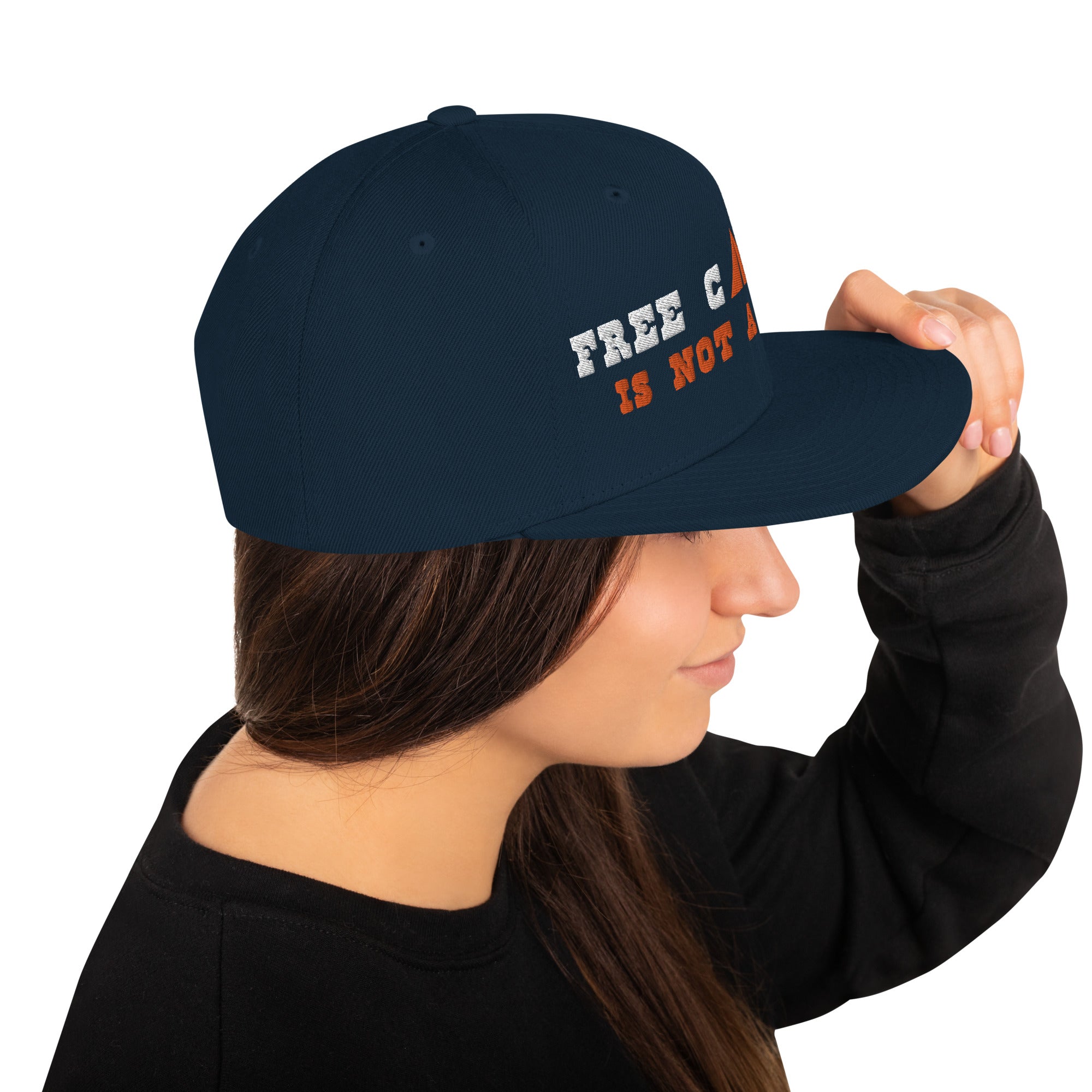 Casquette Snapback Wool Blend Free camping is not a crime white/orange