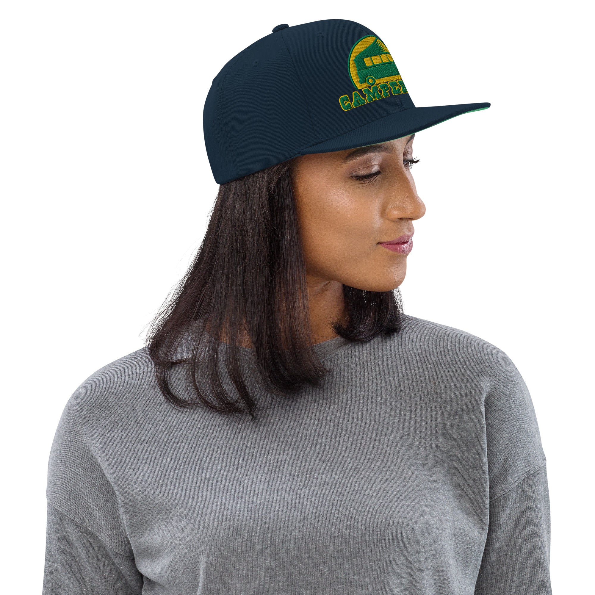 Casquette Snapback Wool Blend Camperfan green/yellow