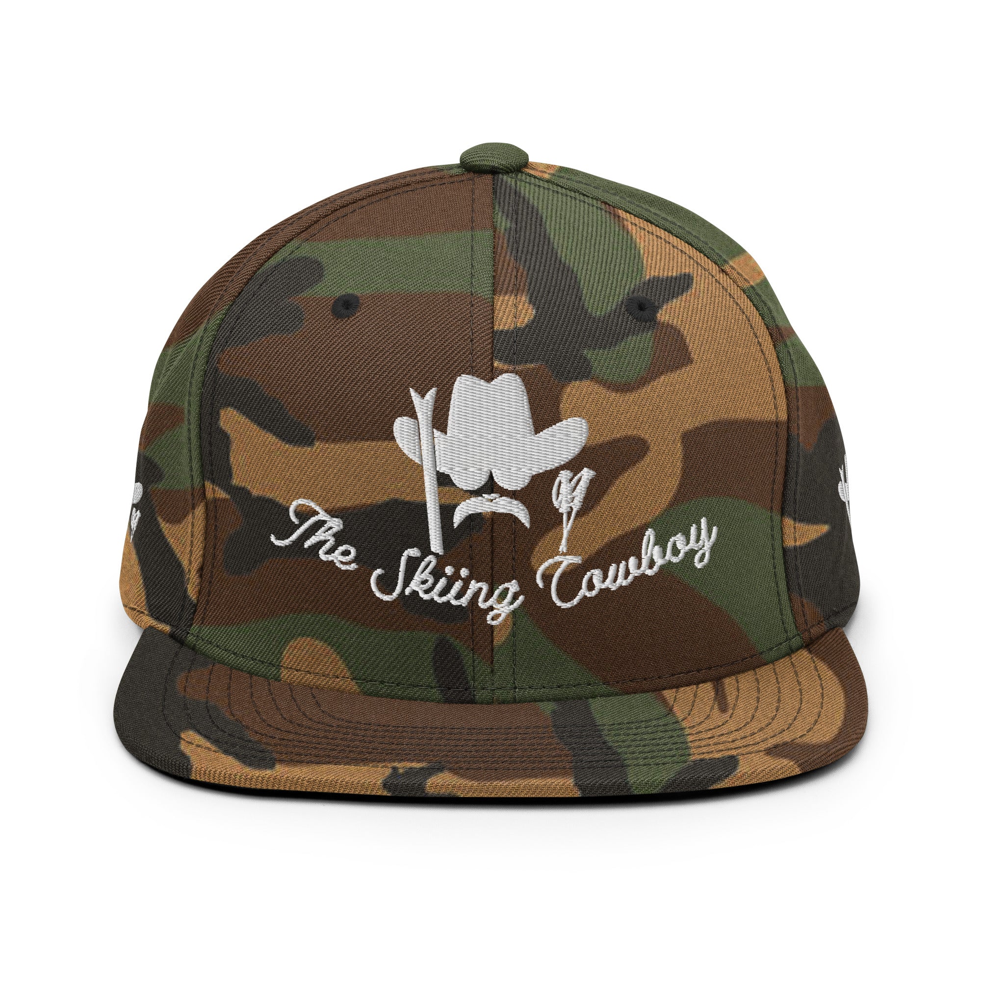 Casquette Snapback camouflage The Skiing Cowboy White brodé sur 3 côtés