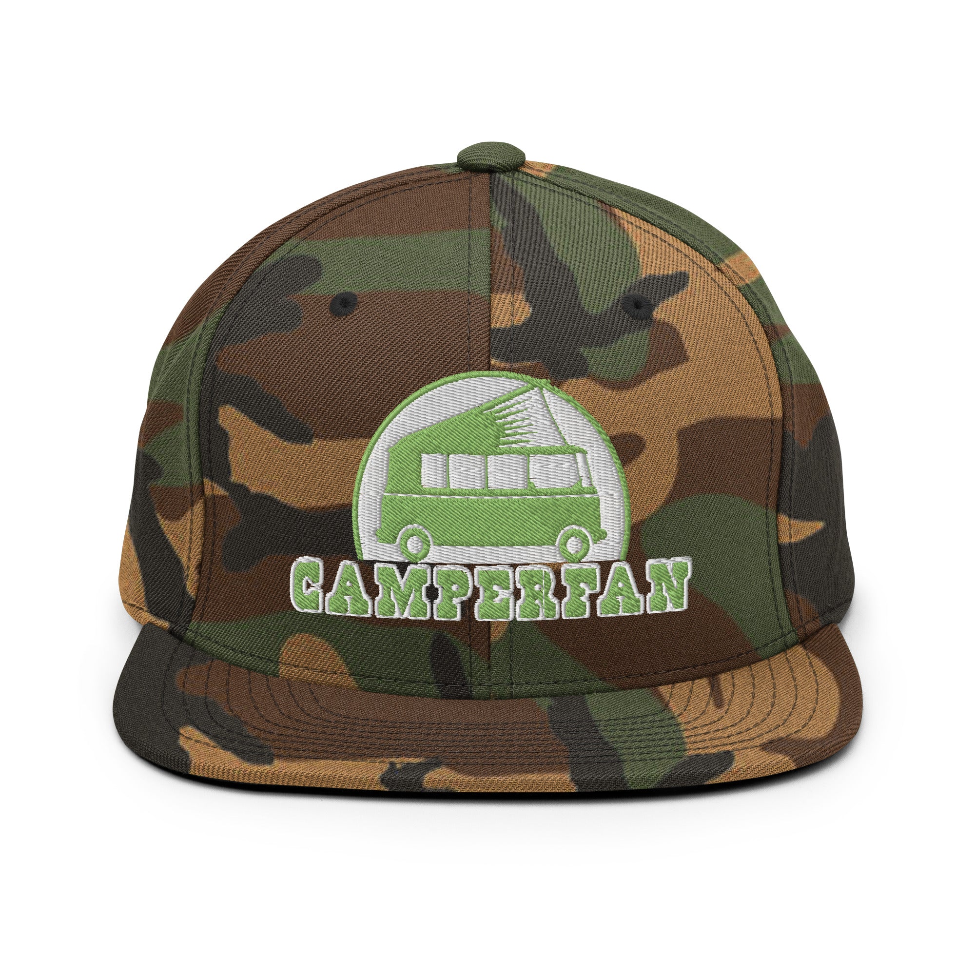 Casquette Snapback camouflage Camperfan kiwi/white