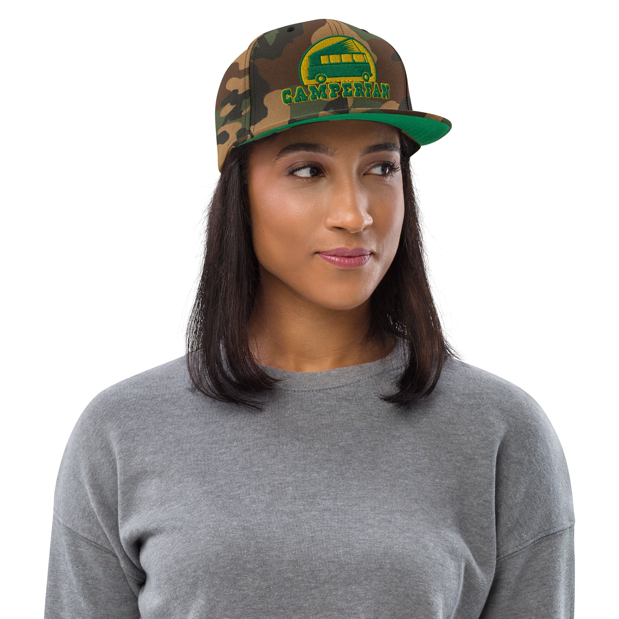 Casquette Snapback camouflage Camperfan green/yellow