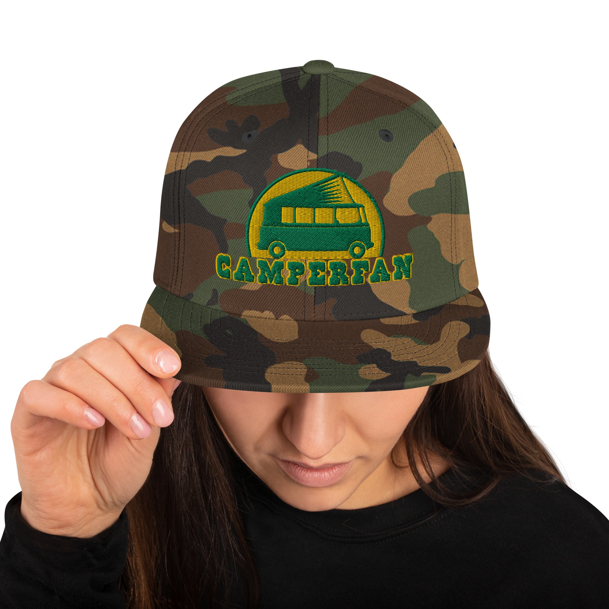 Casquette Snapback camouflage Camperfan green/yellow