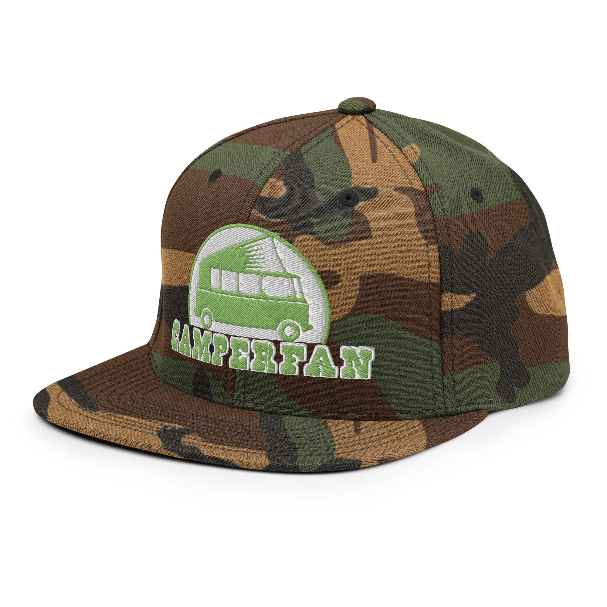 Casquette Snapback camouflage Camperfan kiwi/white