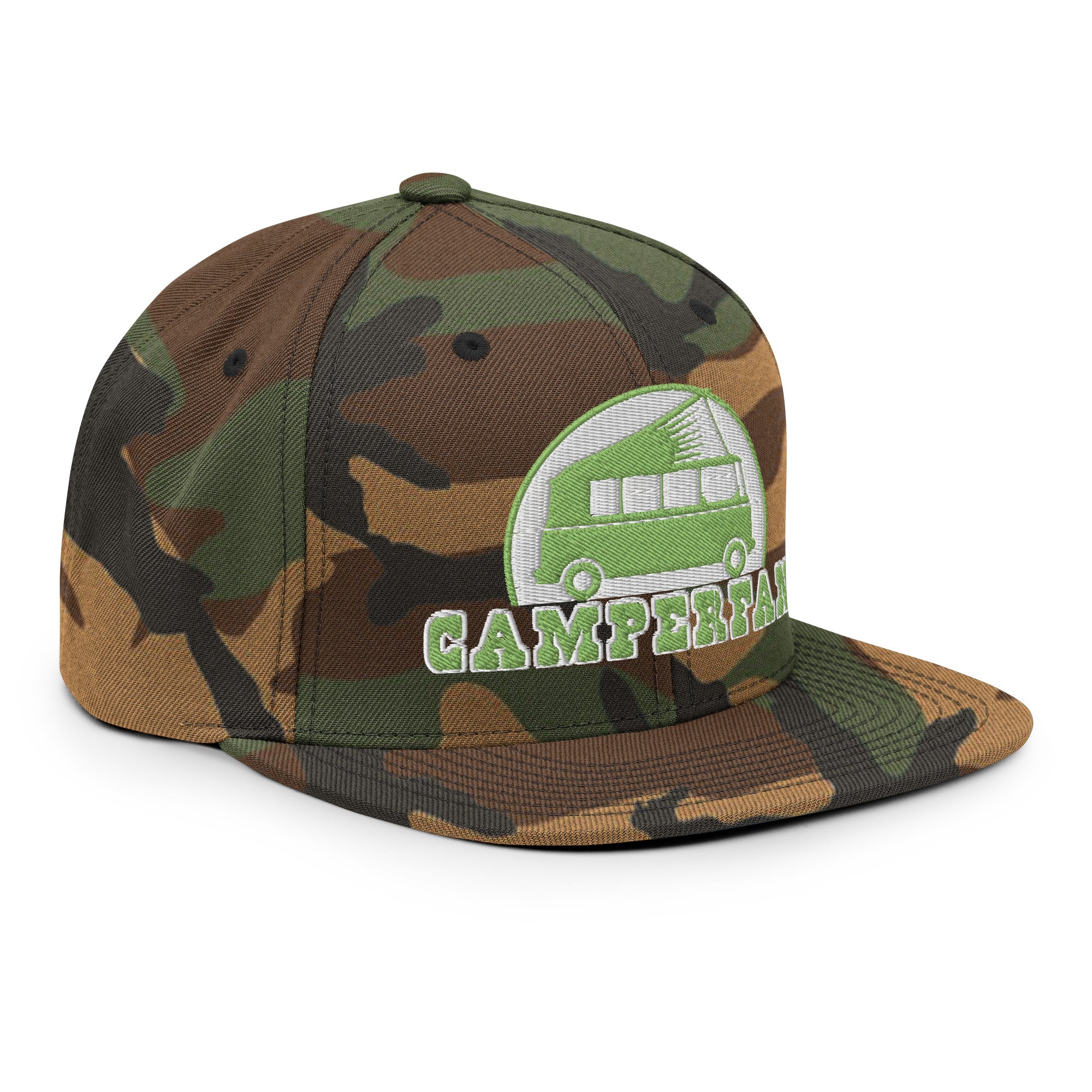 Casquette Snapback camouflage Camperfan kiwi/white