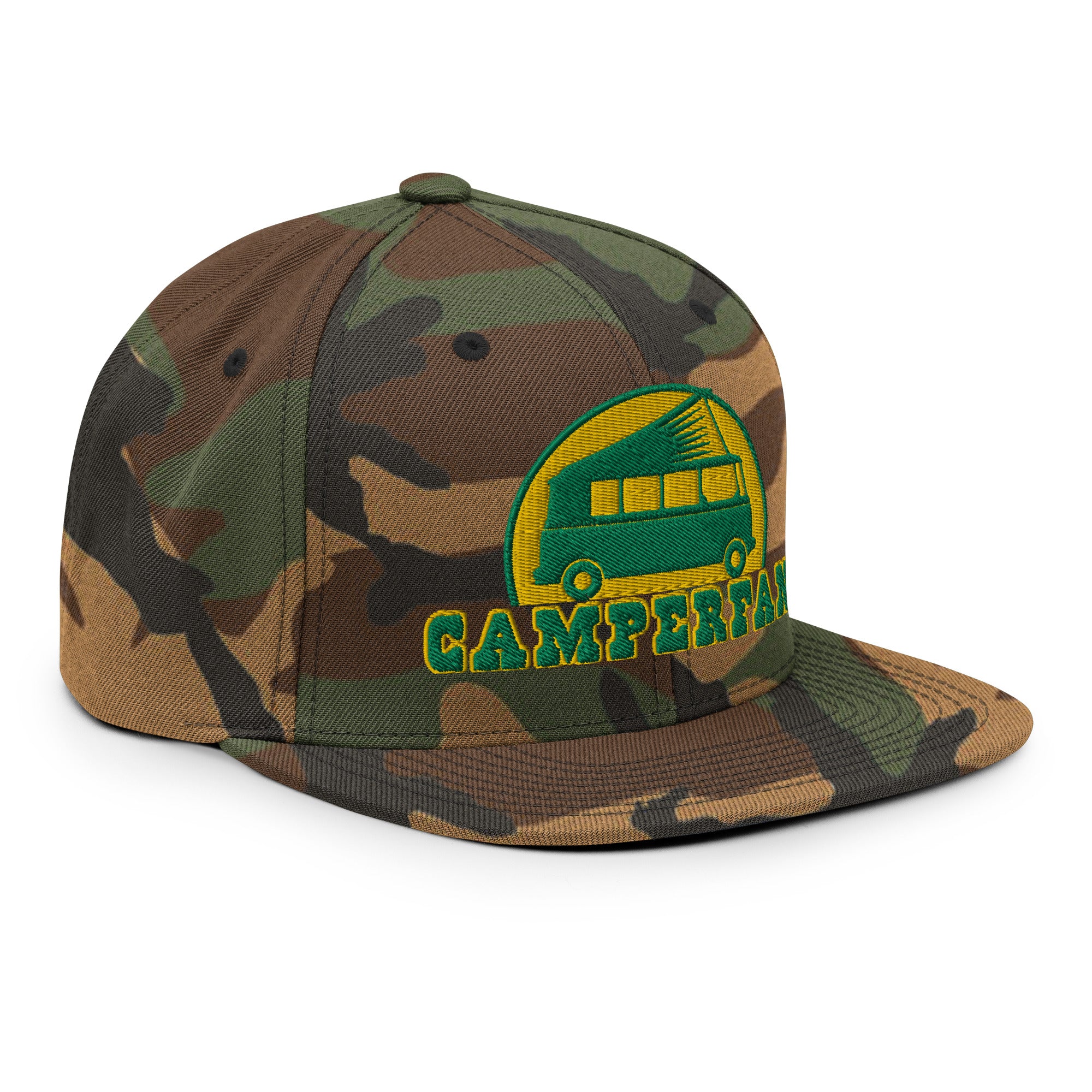 Casquette Snapback camouflage Camperfan green/yellow