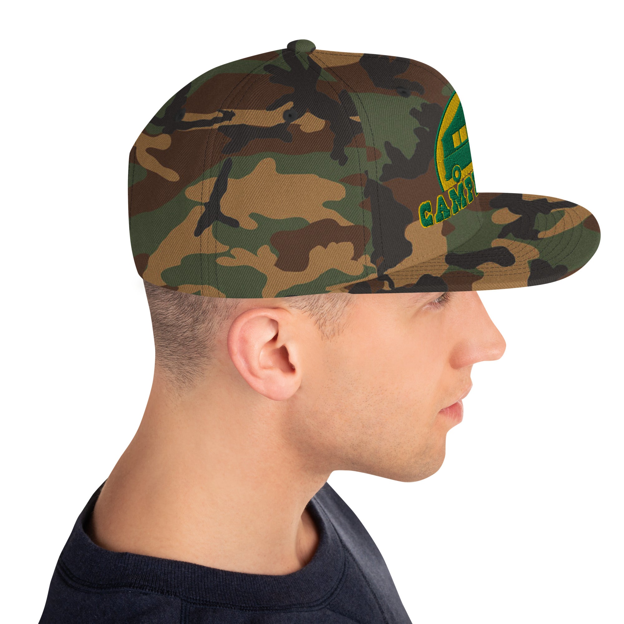 Casquette Snapback camouflage Camperfan green/yellow