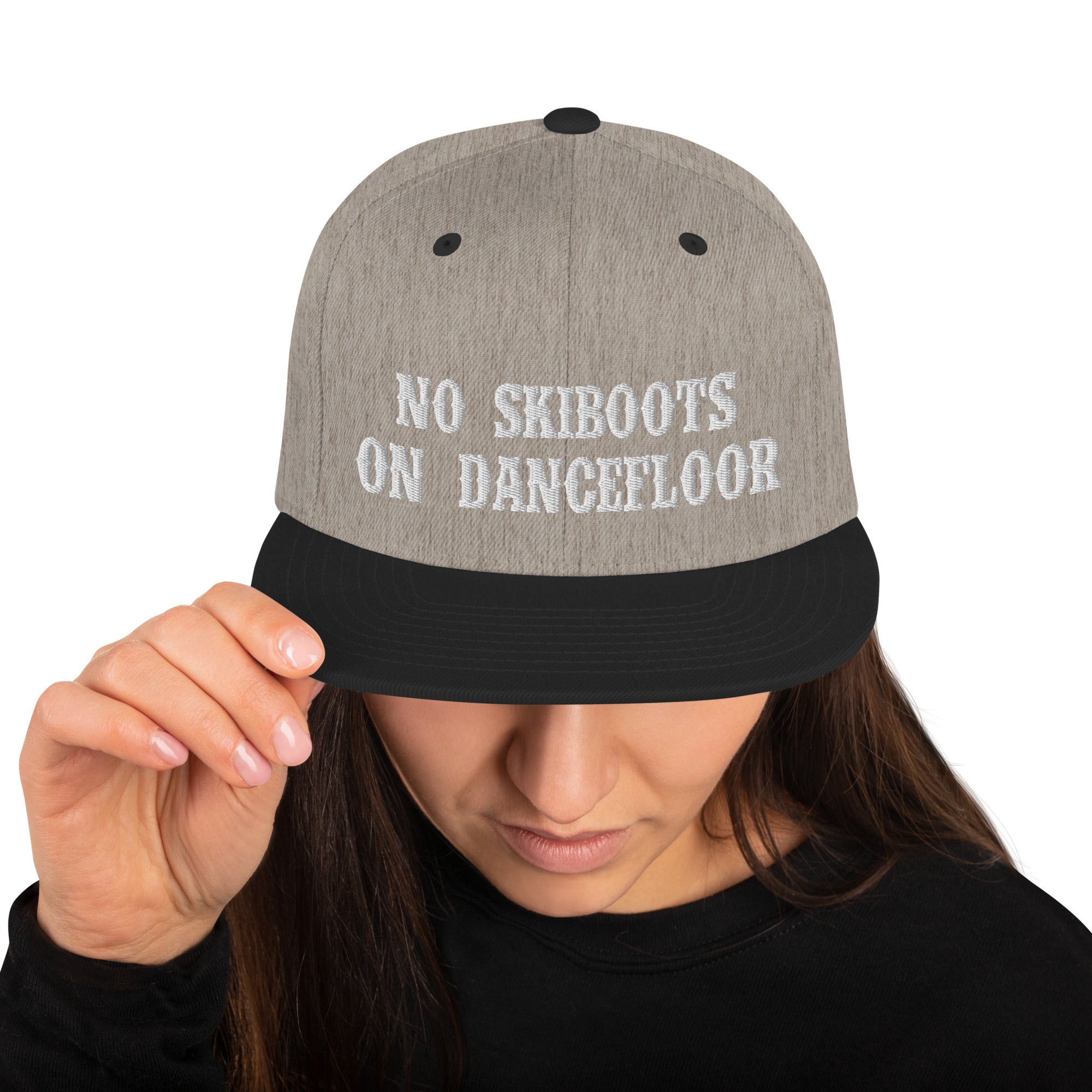 Casquette Snapback Wool Blend bicolore No Skiboots on Dancefloor Blanc