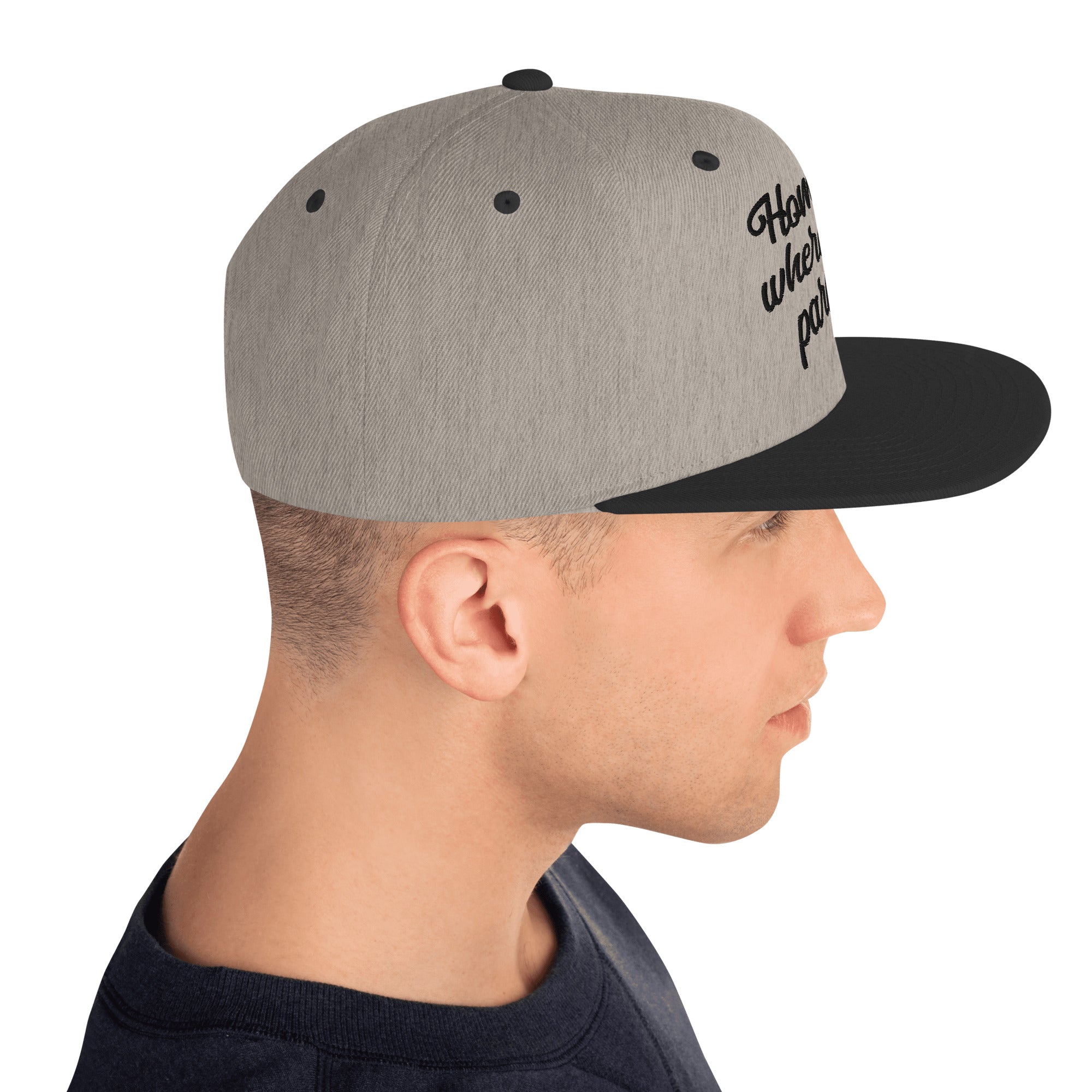 Casquette Snapback Wool Blend bicolore Home is where you park it Black
