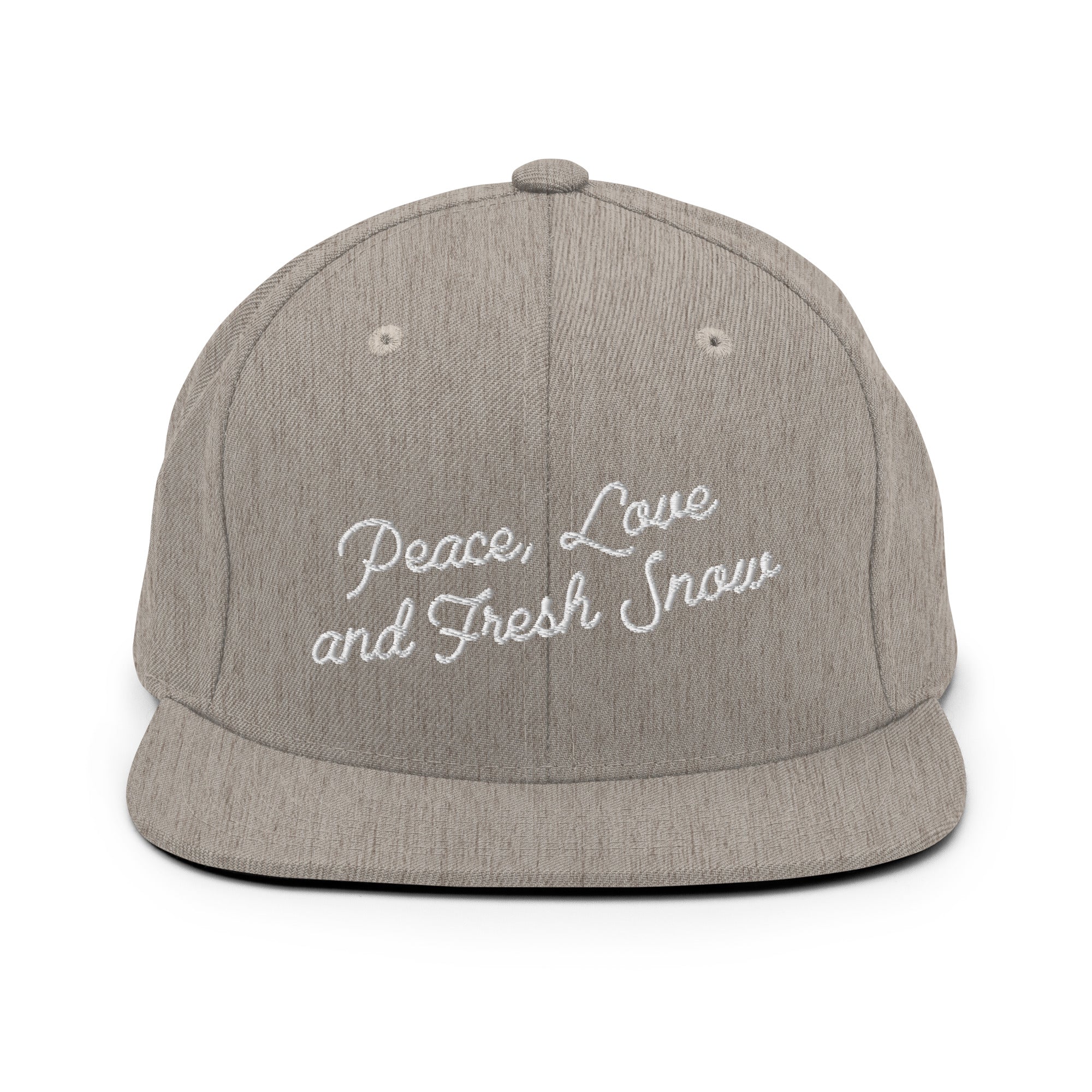 Casquette Snapback Wool Blend Peace, Love and Fresh Snow White letters