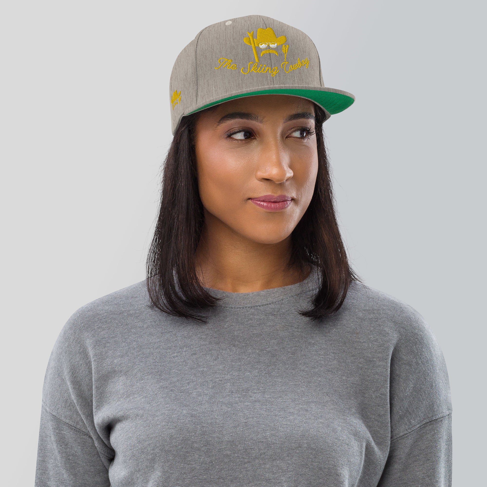 Casquette Snapback Wool Blend The Skiing Cowboy doré brodé sur 3 côtés