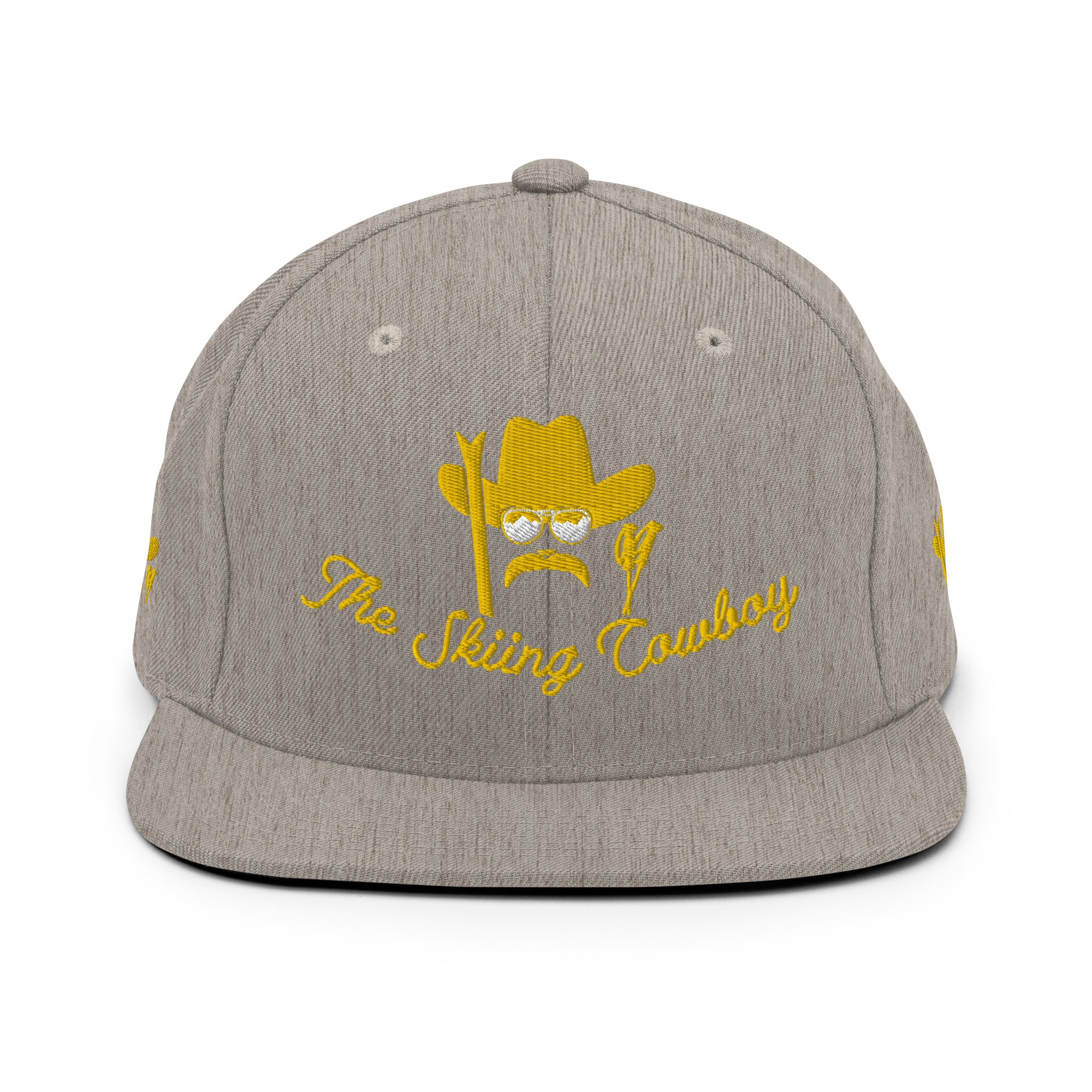 Casquette Snapback Wool Blend The Skiing Cowboy doré brodé sur 3 côtés