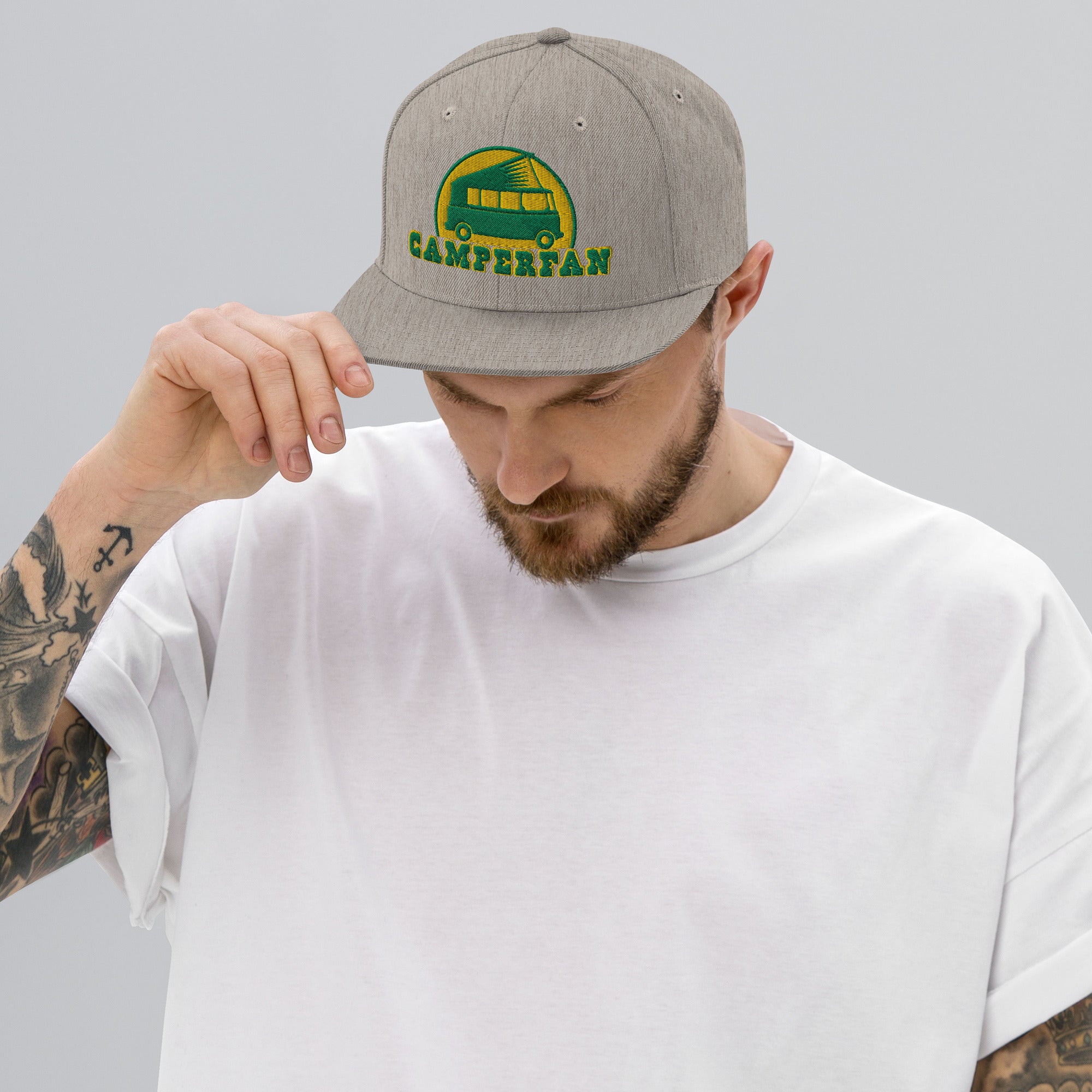 Casquette Snapback Wool Blend Camperfan green/yellow